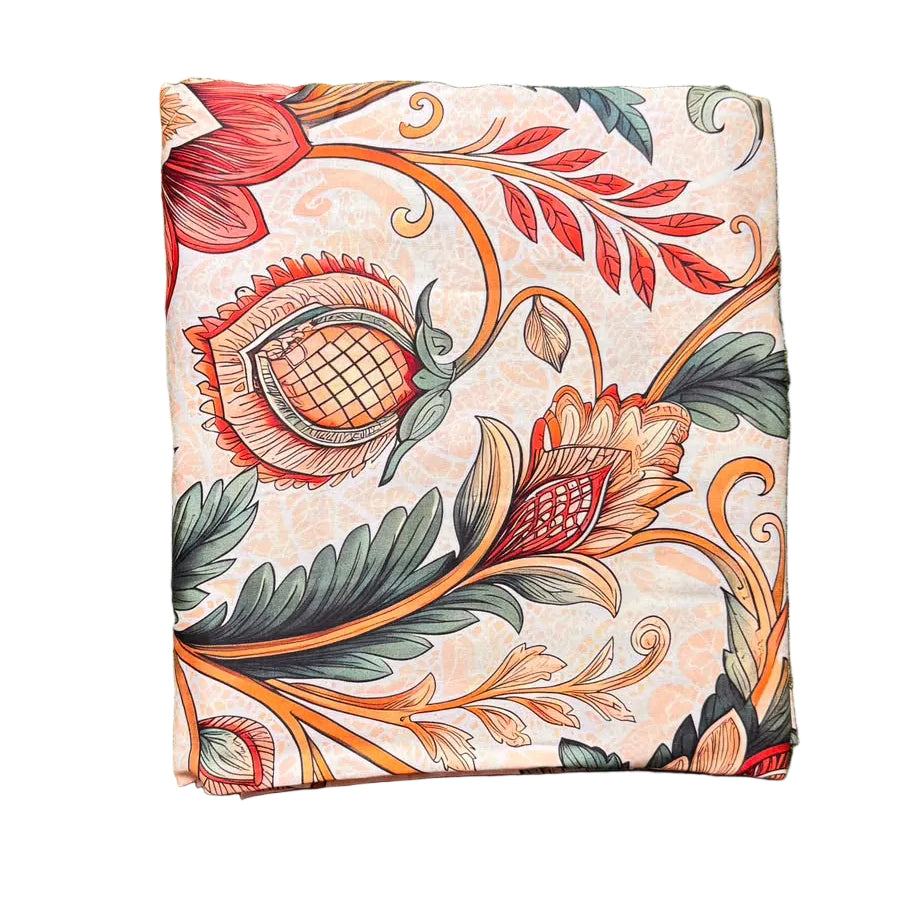 Digital Print Cotton Fabric King size bed Sheet With Two Pillow Cover
