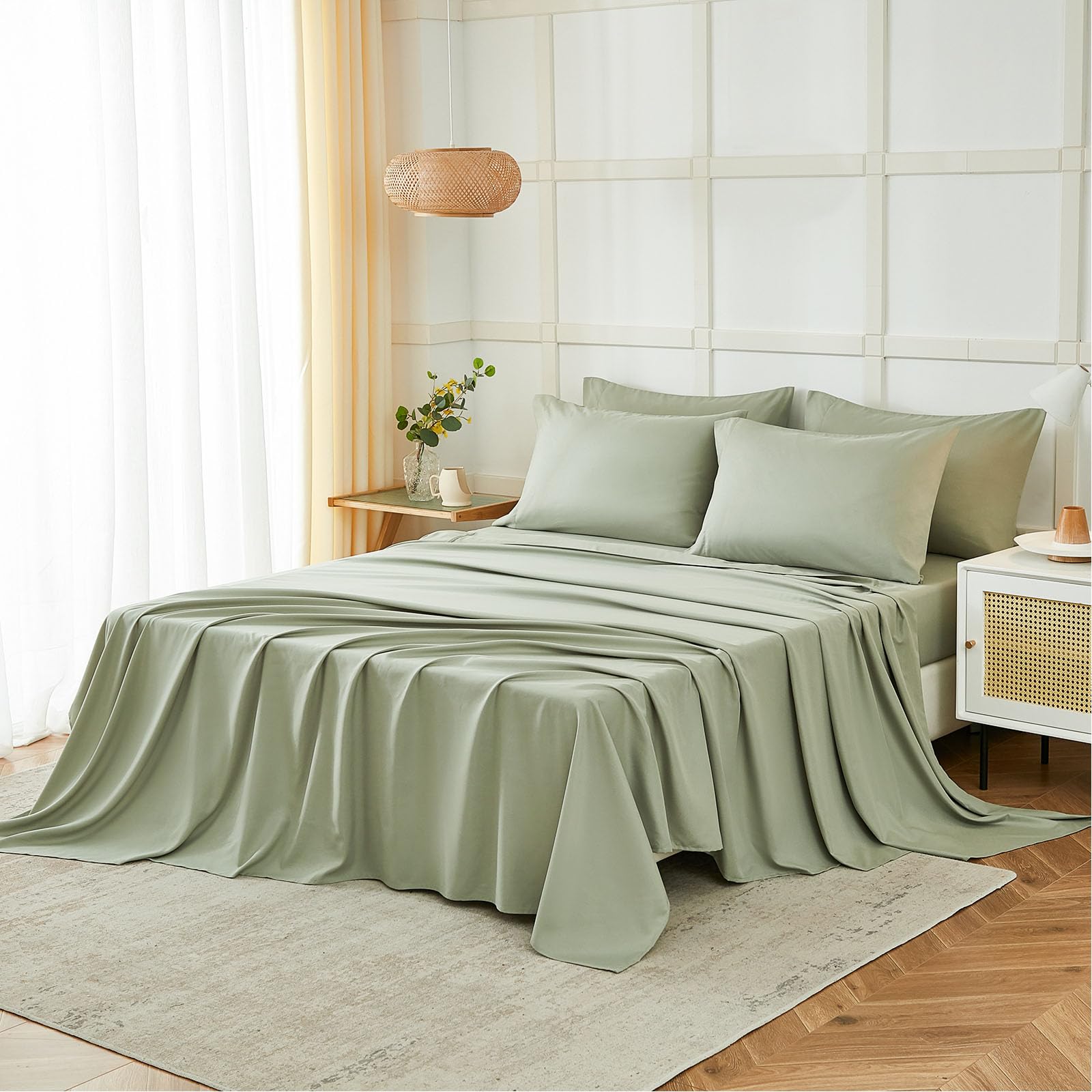SOLID COLOR King Size Bedsheet with 2 Pillow Cover, 100% Cotton, Ultra Soft (8.5 Feet By 7.5 Feet)