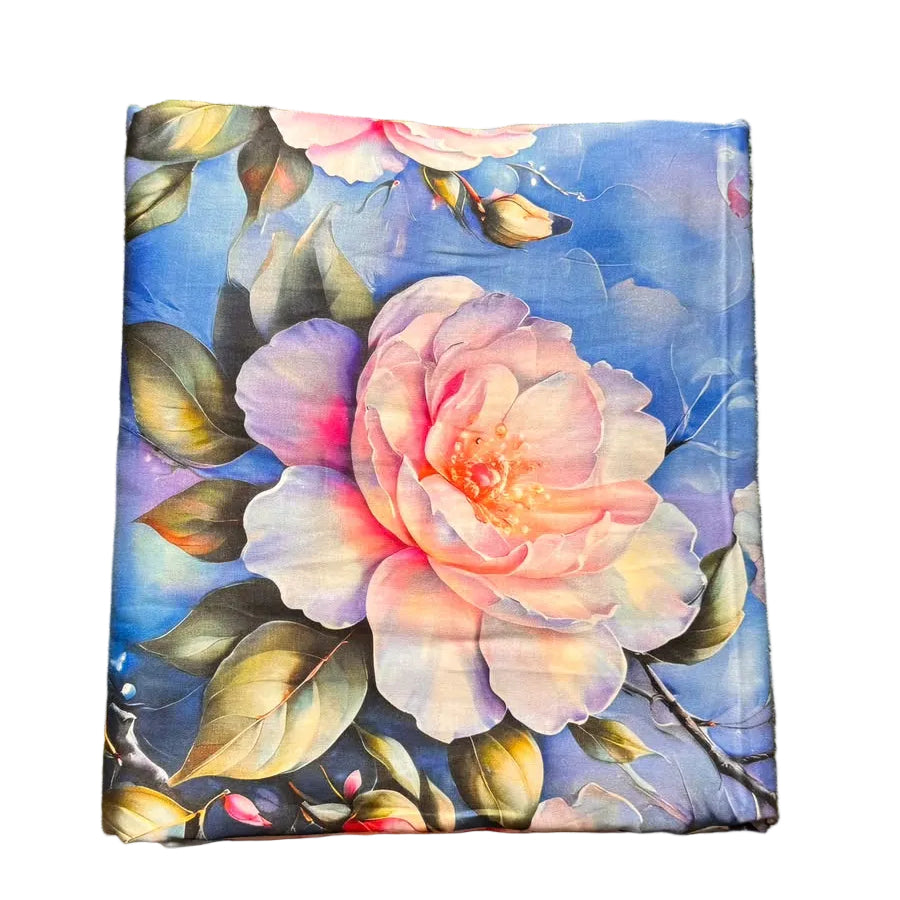 Digital Print Cotton Fabric King size bed Sheet With Two Pillow Cover