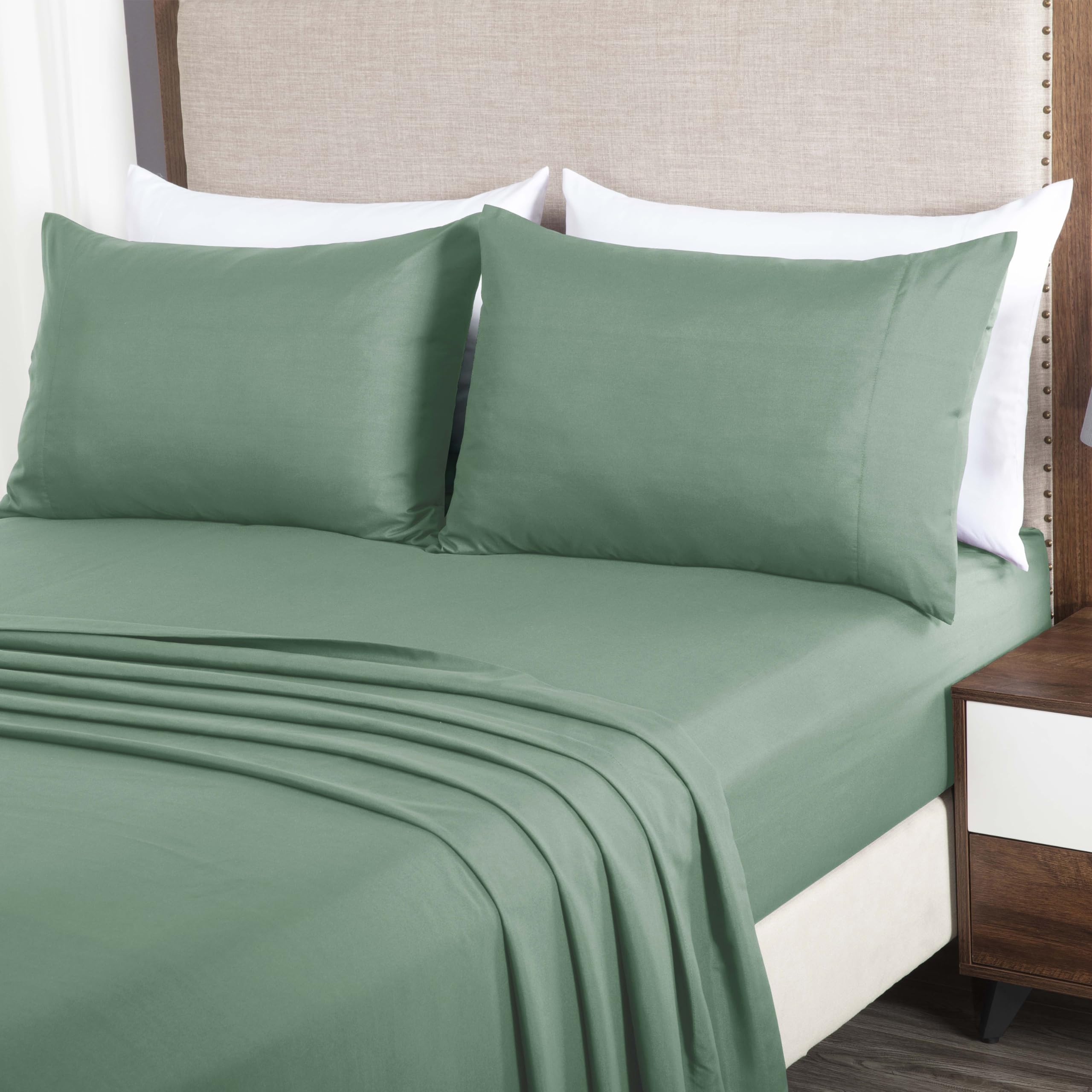 SOLID COLOR King Size Bedsheet with 2 Pillow Cover, 100% Cotton, Ultra Soft (8.5 Feet By 7.5 Feet)