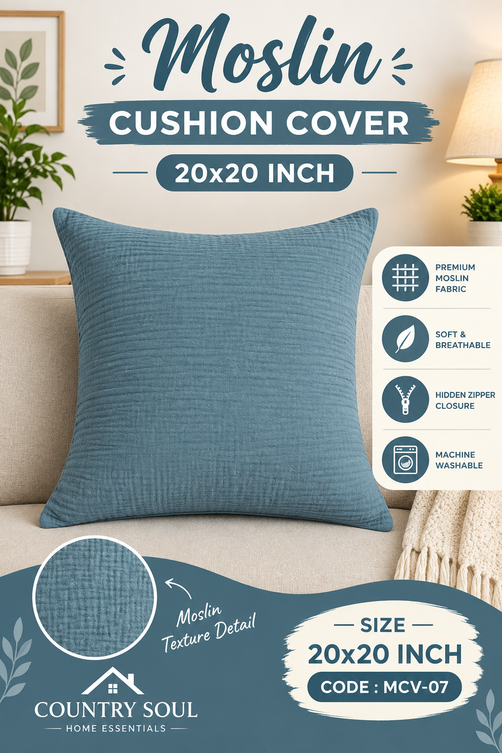 Moslin Cushion Cover