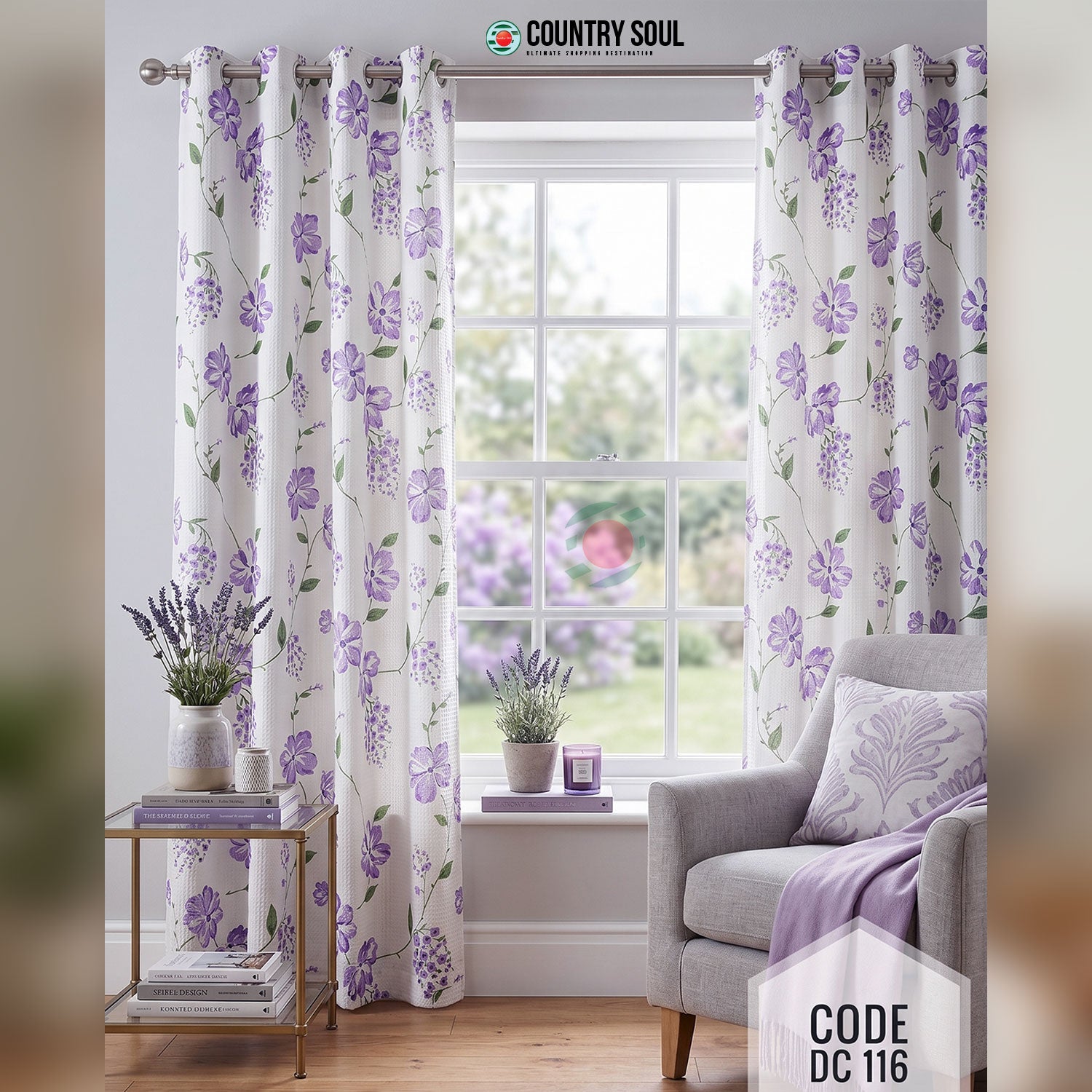 Decorative Waffle Printed Curtain DC-116