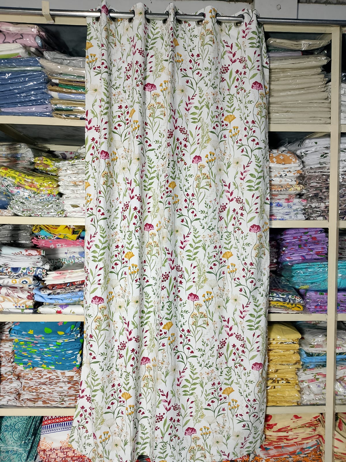 Decorative Waffle Printed Curtain - DC 122