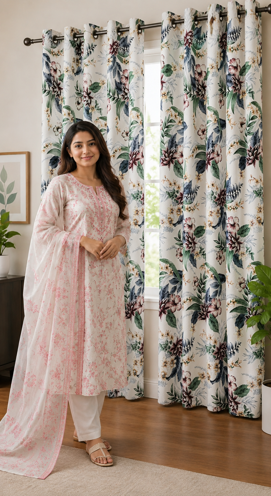 Decorative Waffle Printed Curtain DC-125