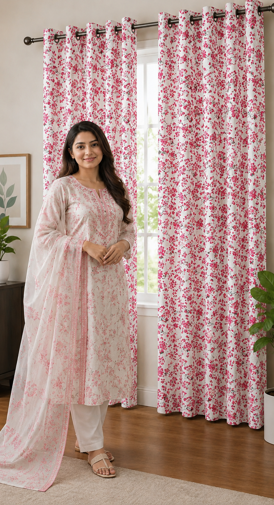Decorative Waffle Printed Curtain DC-126