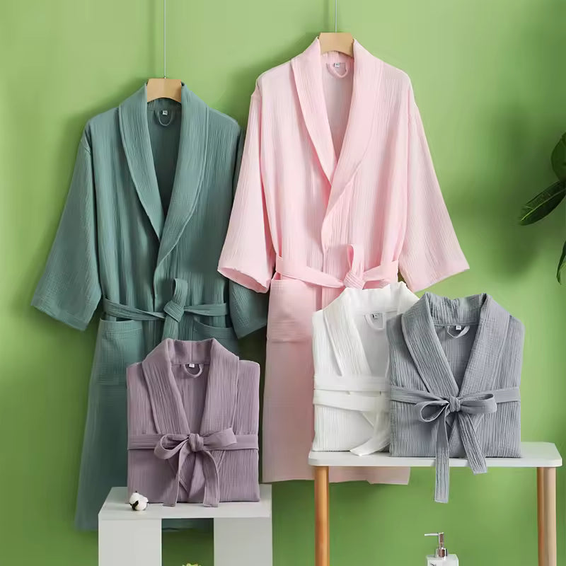 Country Soul Waffle Cotton Bathrobe – Lightweight PB-05