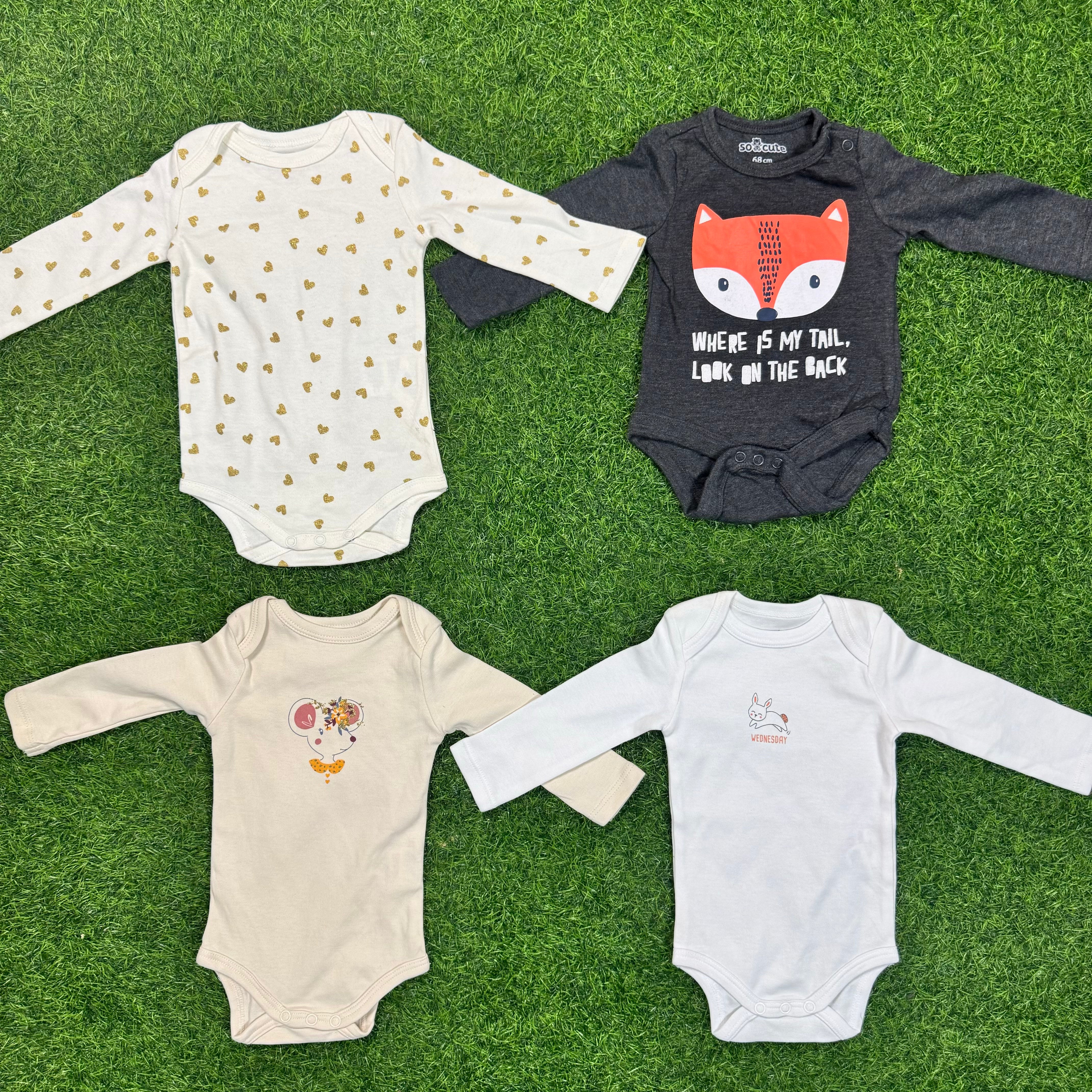 đŧ15 Pcs Baby Combođ(5 Pcs Full Sleeve Baby Keeper+5 Pcs Troujar) 5 Pcs Baby Cap Free