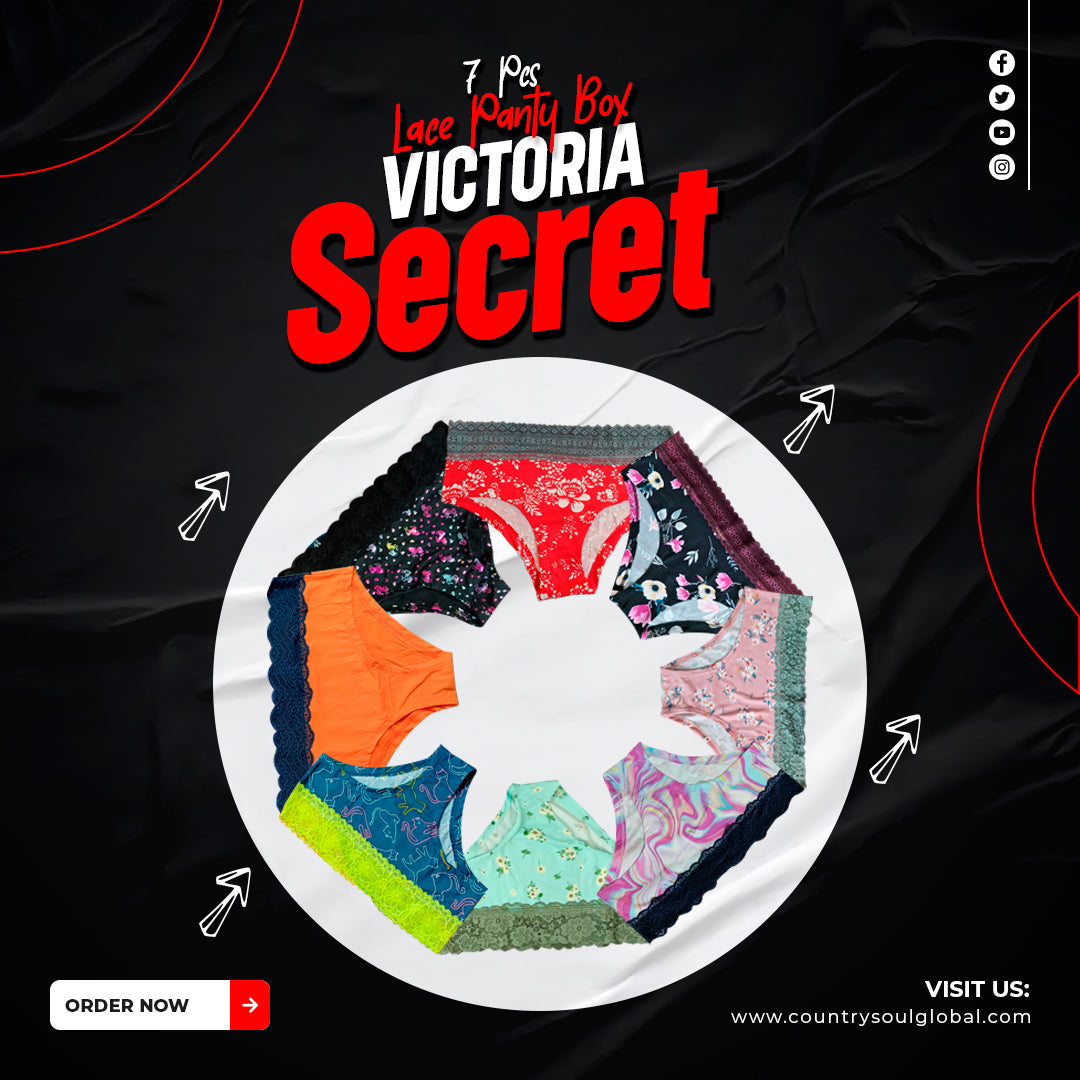 Victoria Secret 7 Pcs Lace Panty Box