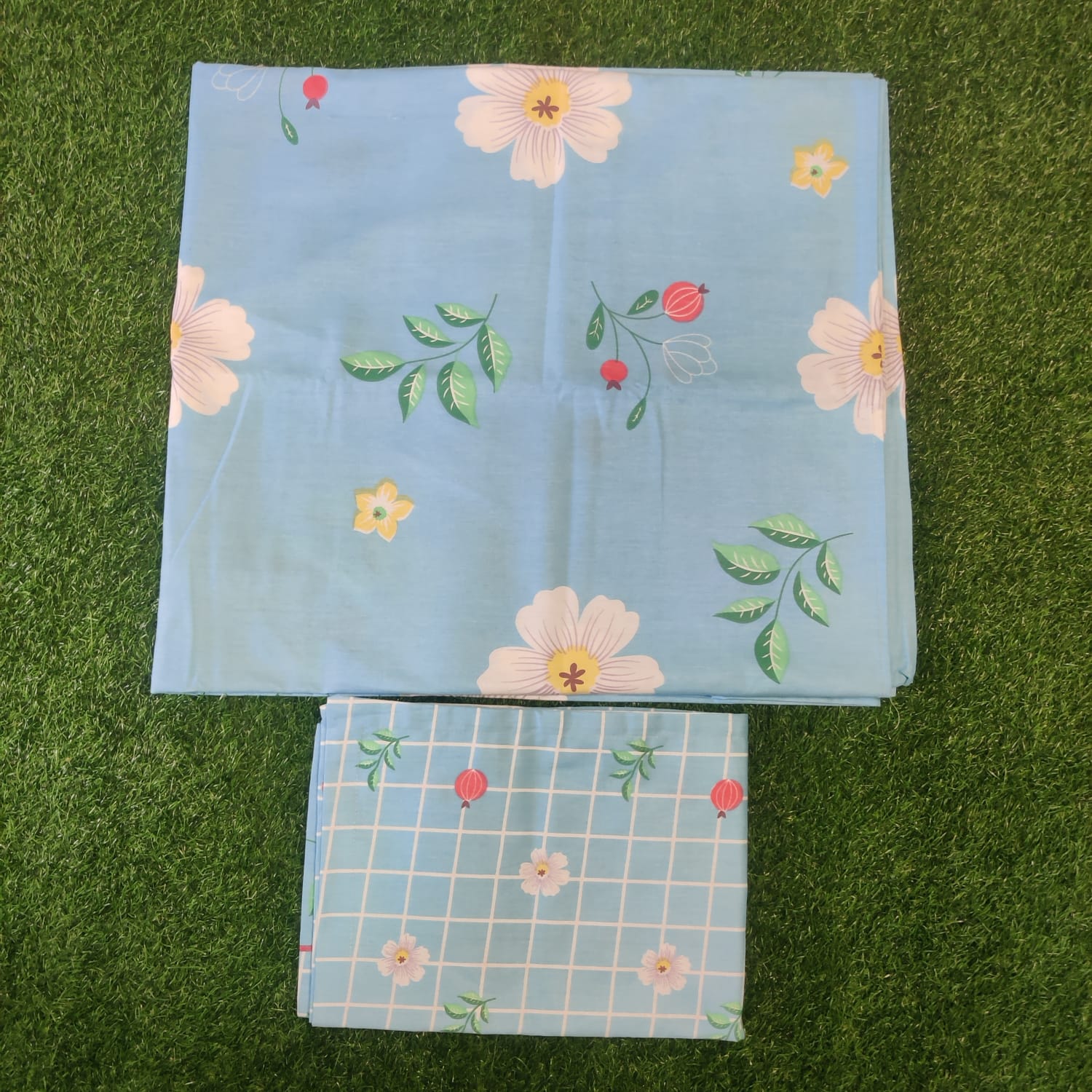 King Size Twill Fabric Bed Sheet with Two Pillow Cover