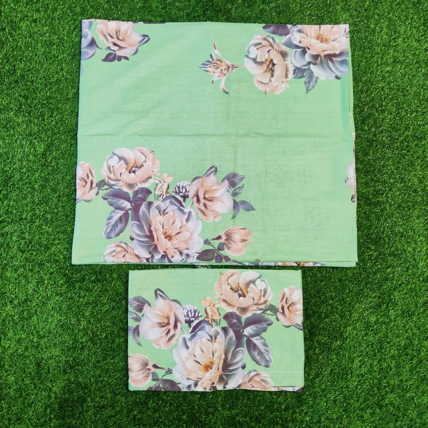 King Size Twill Fabric Bed Sheet with Two Pillow Cover