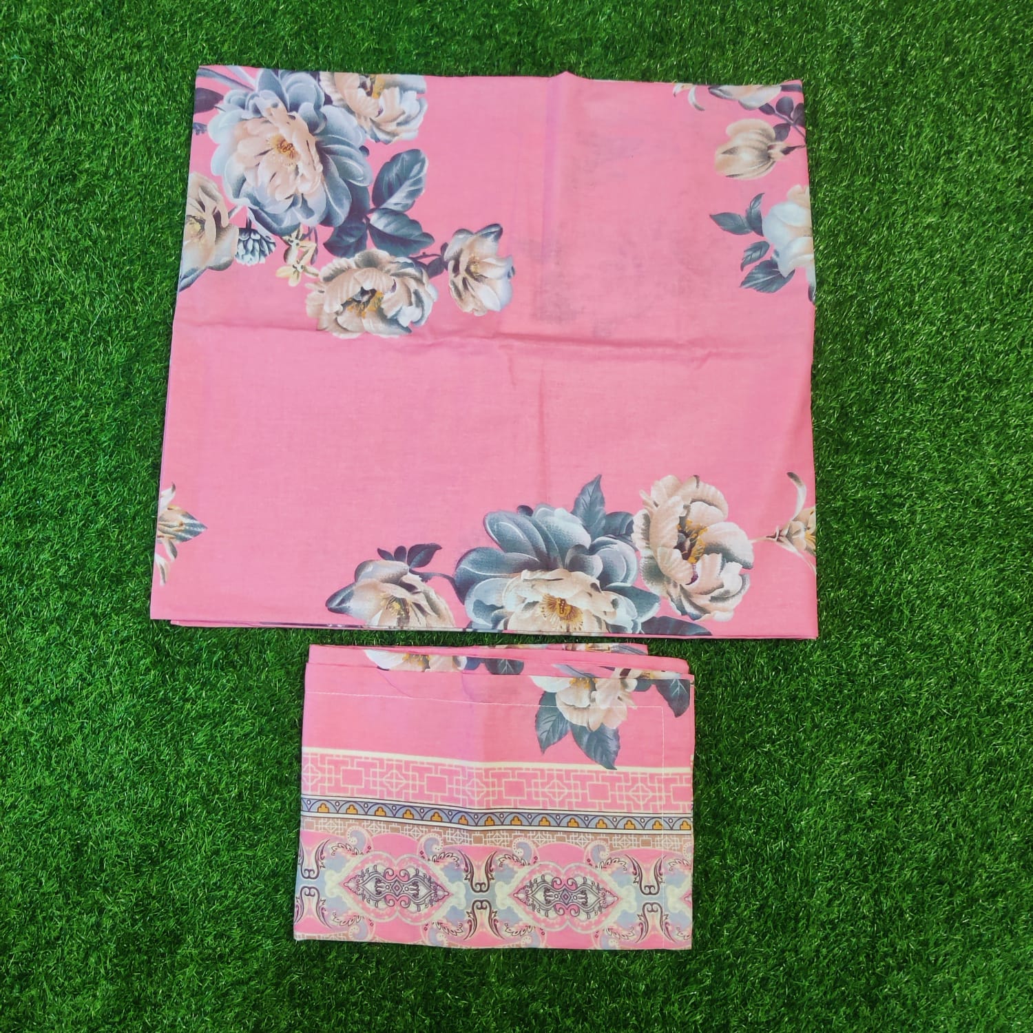 King Size Twill Fabric Bed Sheet with Two Pillow Cover