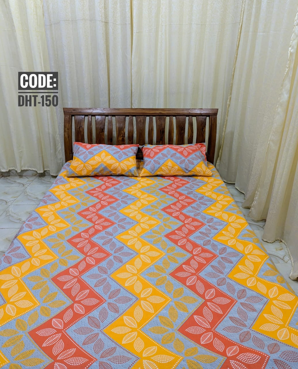 King Size Twill BedSheet with Two Pillow Cover