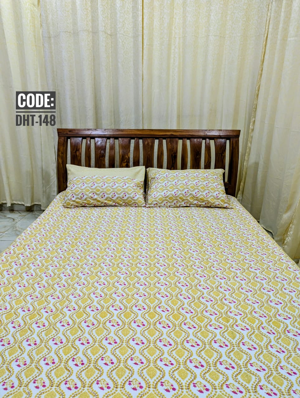 King Size Twill BedSheet with Two Pillow Cover