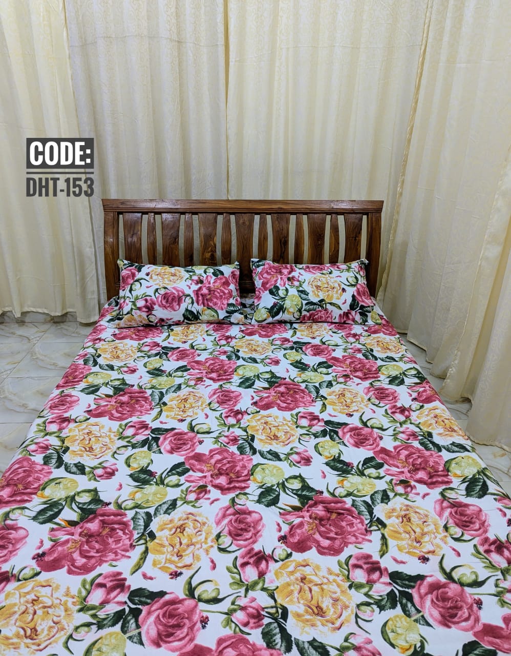 King Size Twill BedSheet with Two Pillow Cover
