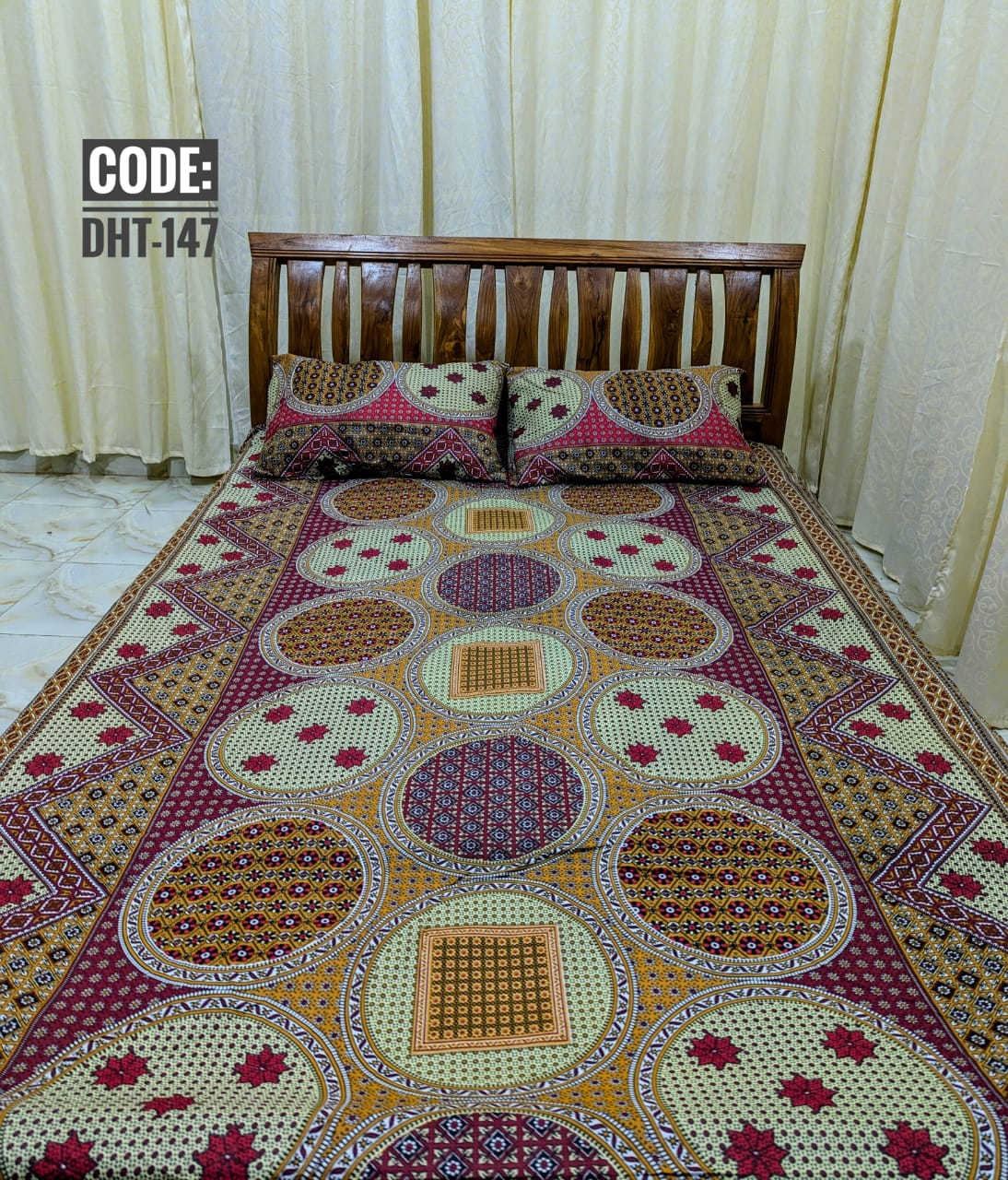 King Size Twill BedSheet with Two Pillow Cover