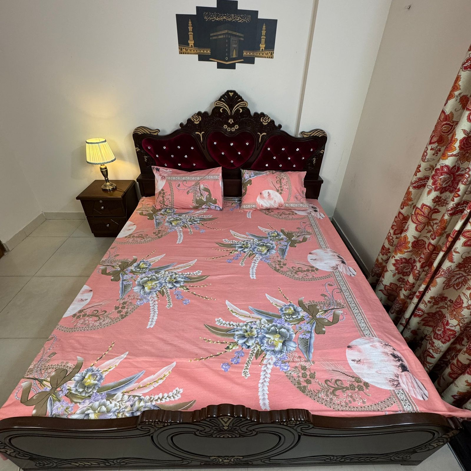 King Size Bed Sheet with Two Pillow Cover-BS-38