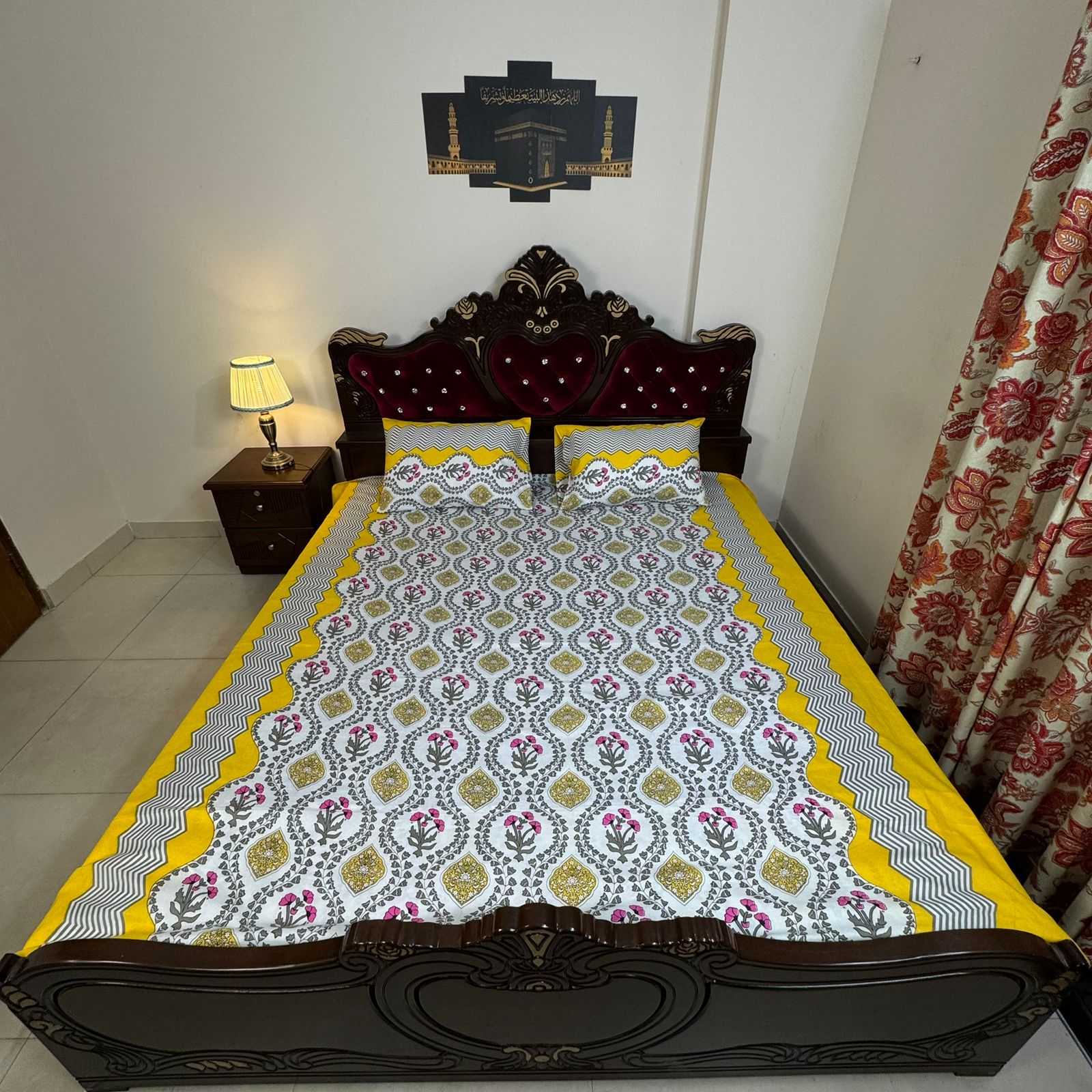 King Size Bed Sheet with Two Pillow Cover-BS-37