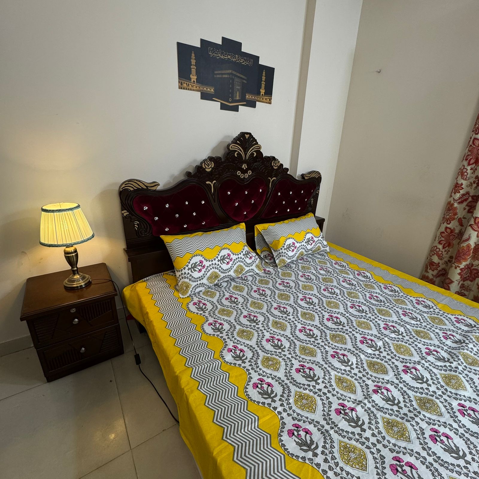 King Size Bed Sheet with Two Pillow Cover-BS-37