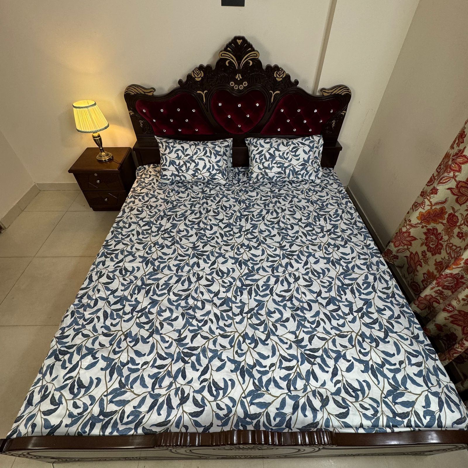 King Size Bed Sheet with Two Pillow Cover-BS-31