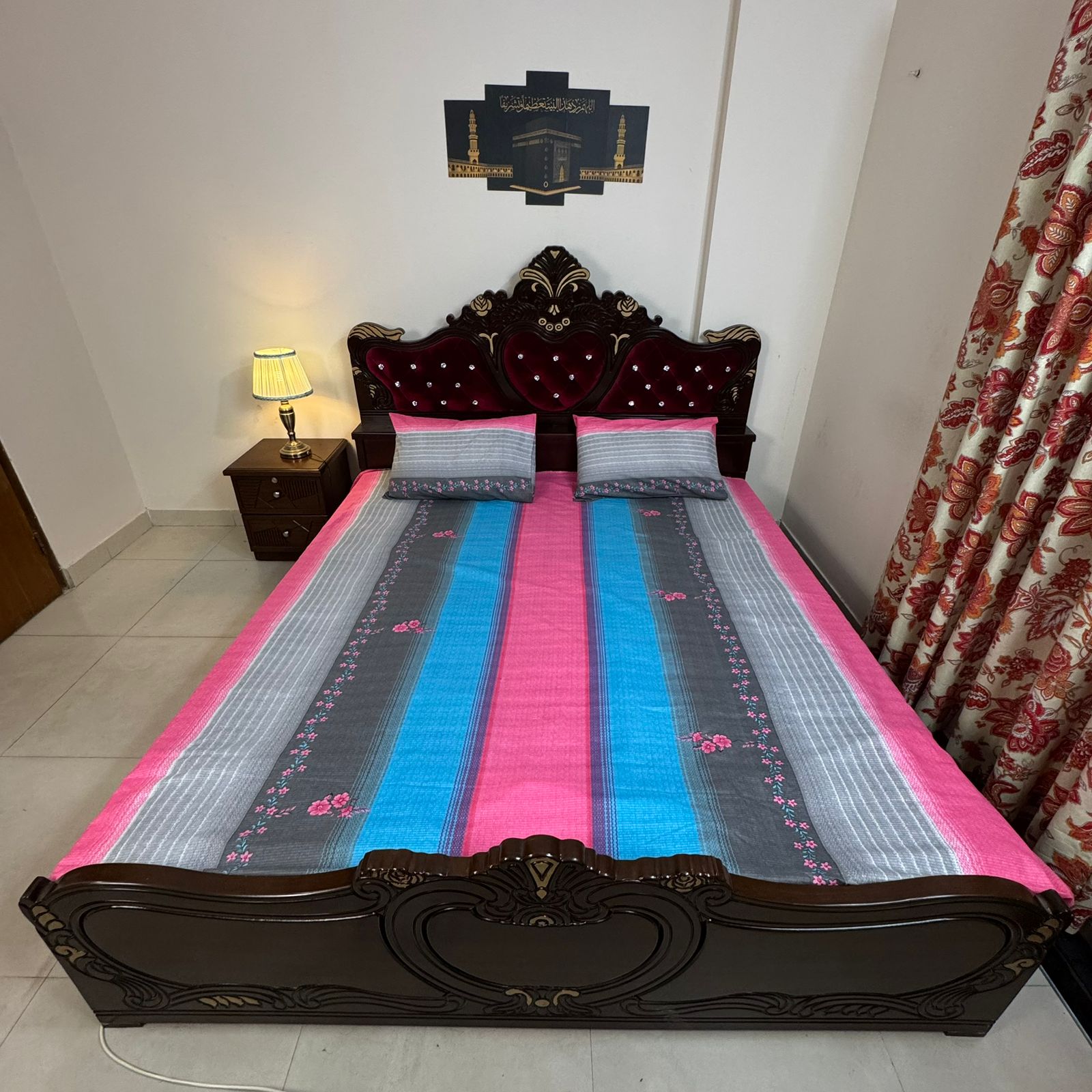 King Size Bed Sheet with Two Pillow Cover-BS-30