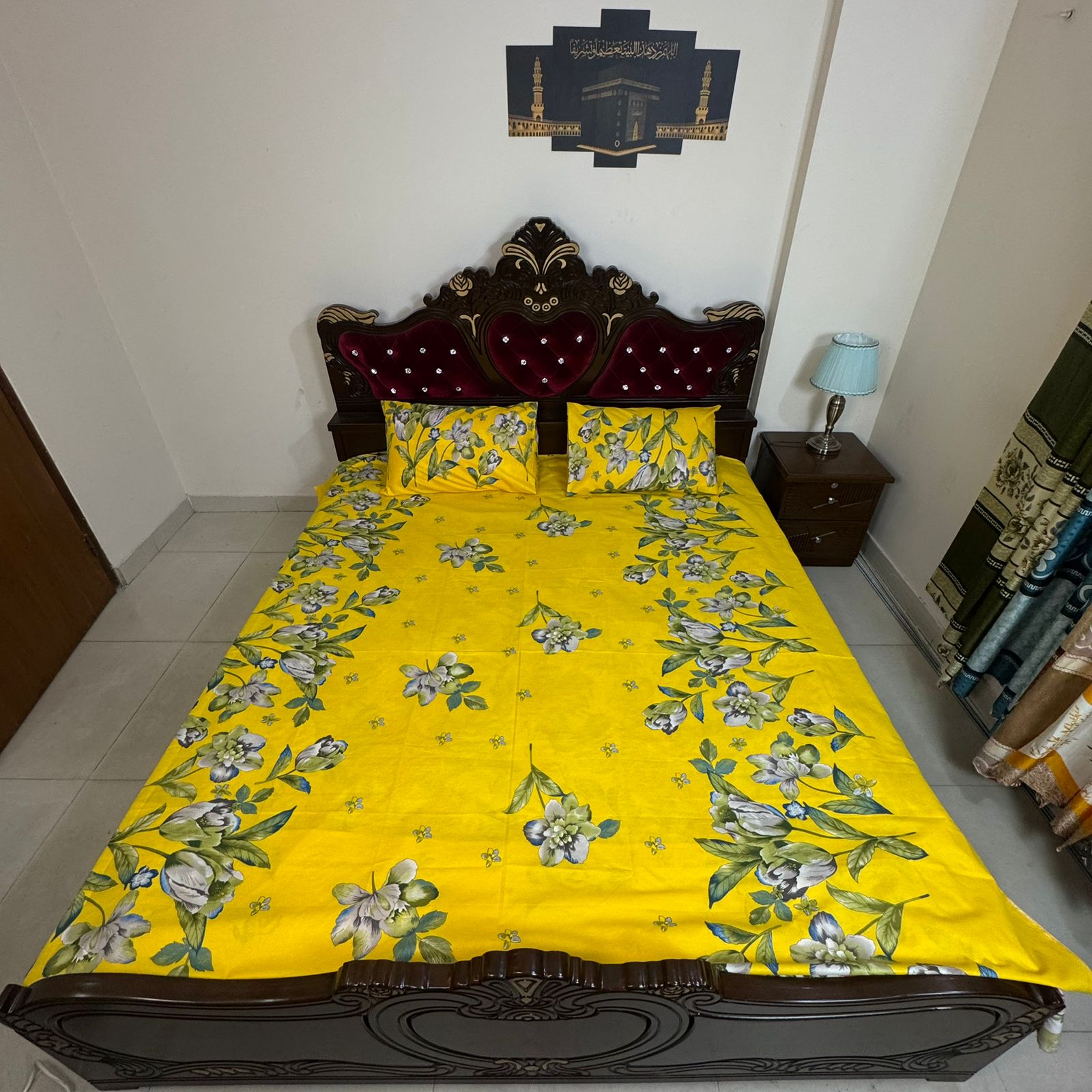 King Size Bed Sheet with Two Pillow Cover-BS-42