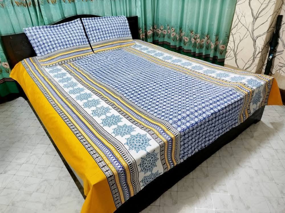 King Size Bed Sheet with Two Pillow Cover-BS-17