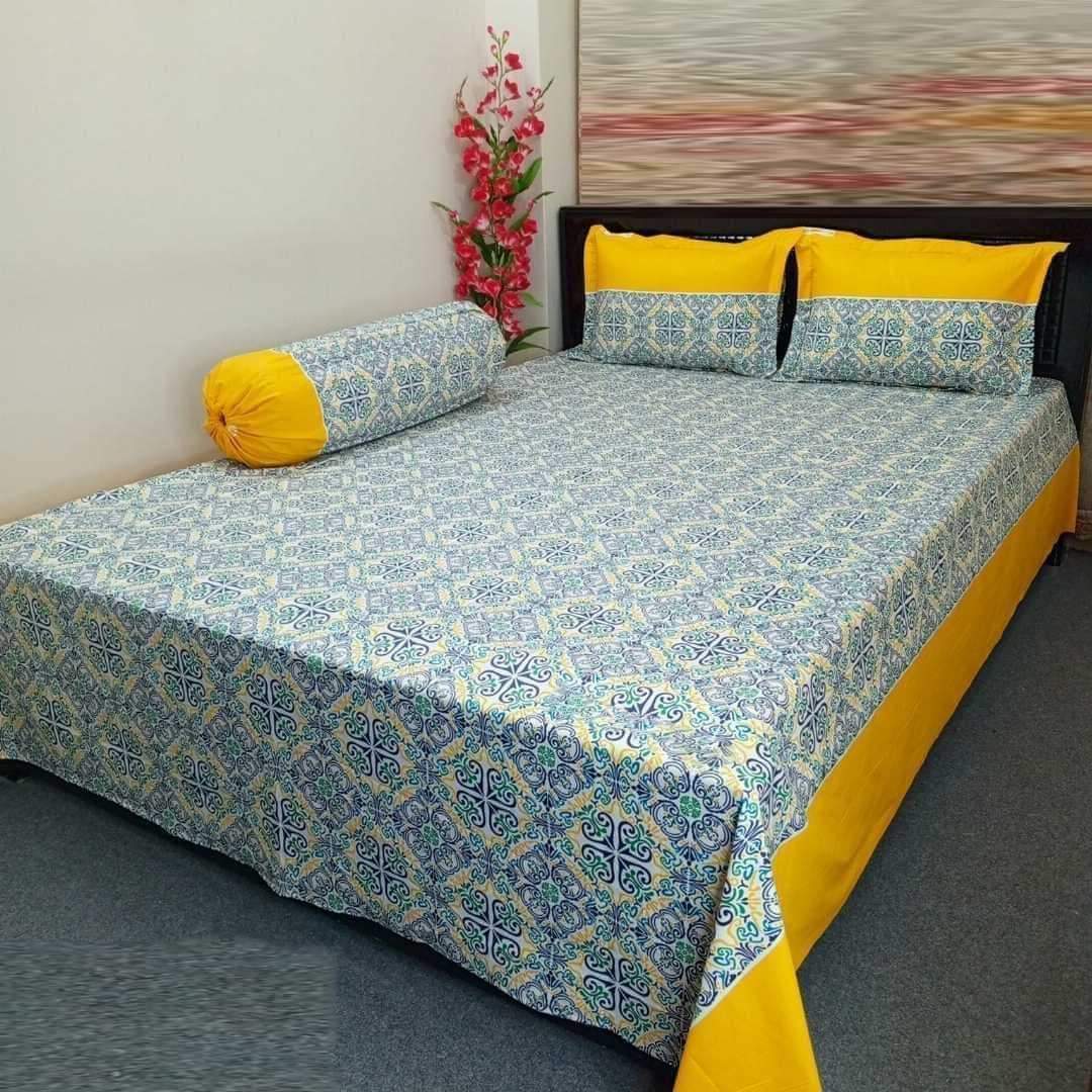 King Size Bed Sheet with Two Pillow Cover-BS-14