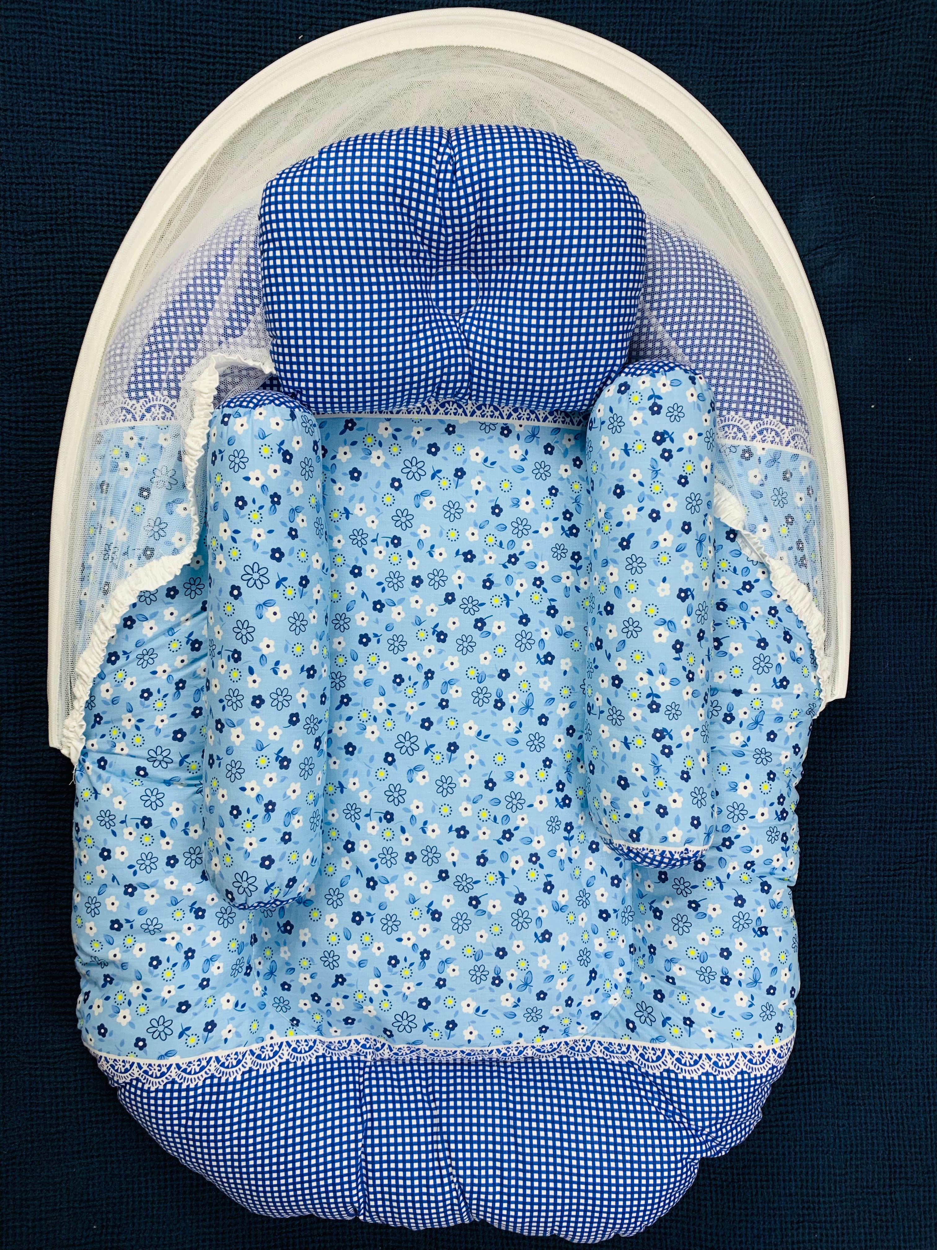 New Born Baby's Premium Quality Bedding Set With Protective Mosquito Net And Pillow