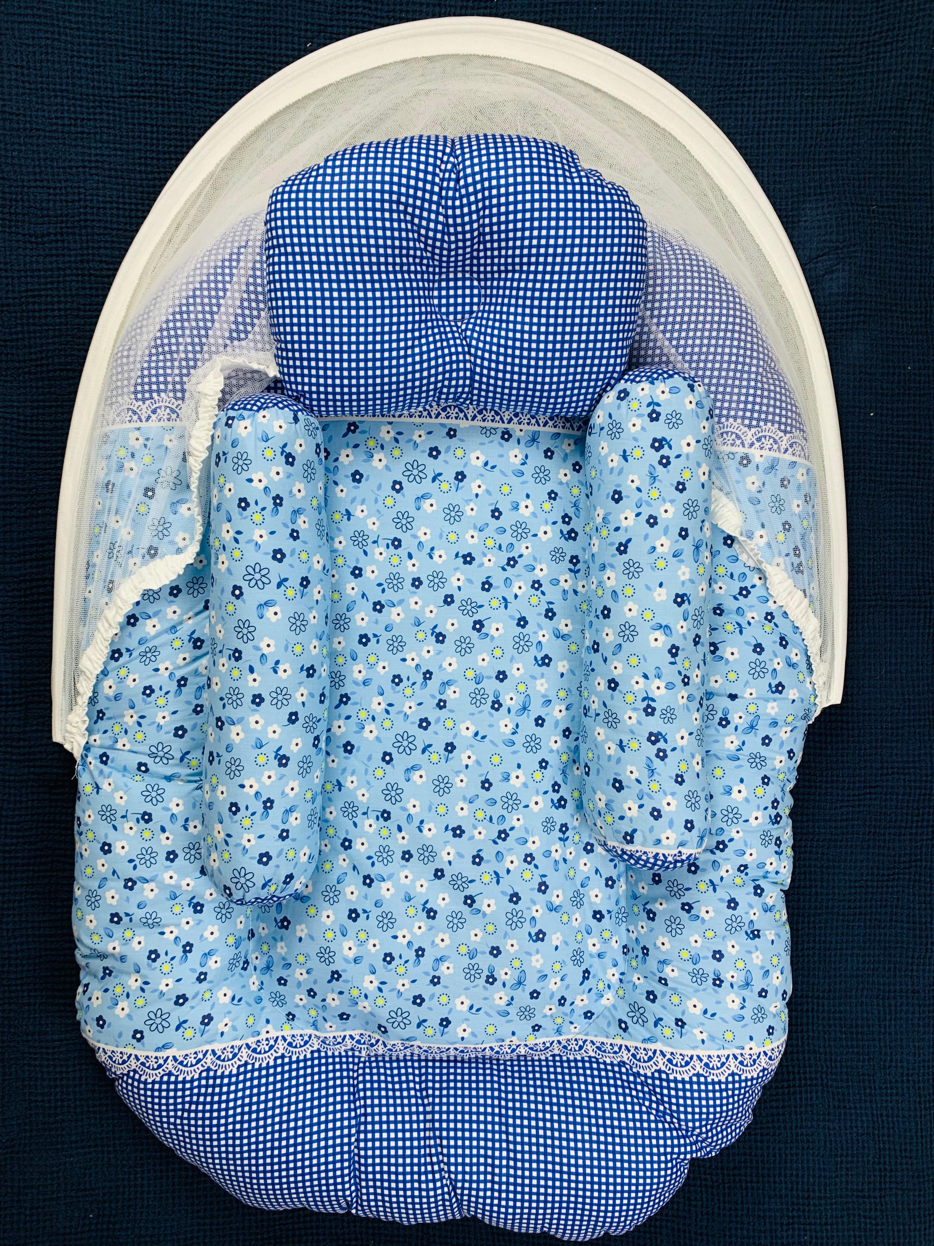 New Born Baby's Premium Quality Bedding Set With Protective Mosquito Net And Pillow