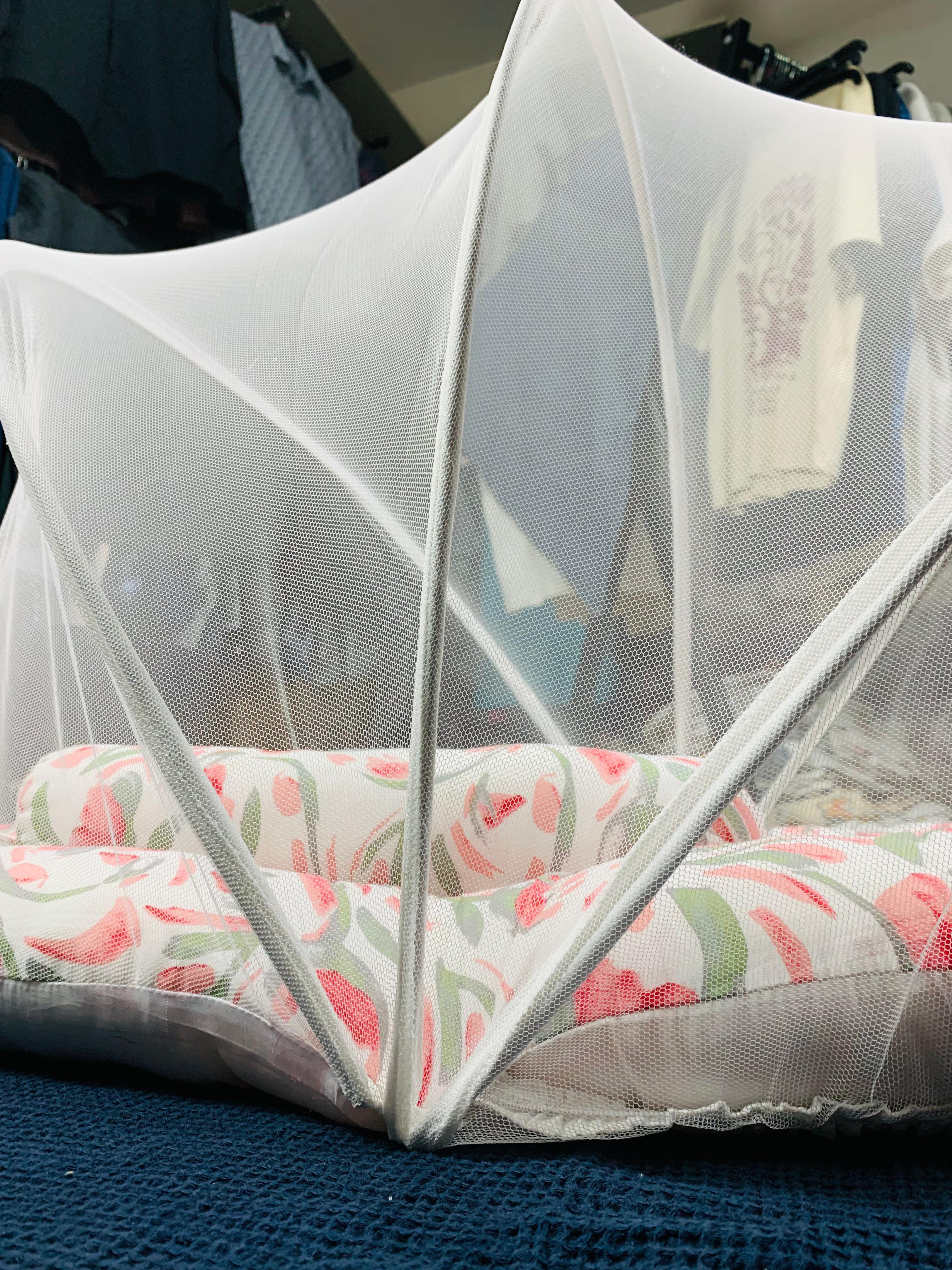 New Born Baby's Premium Quality Bedding Set With Protective Mosquito Net And Pillow