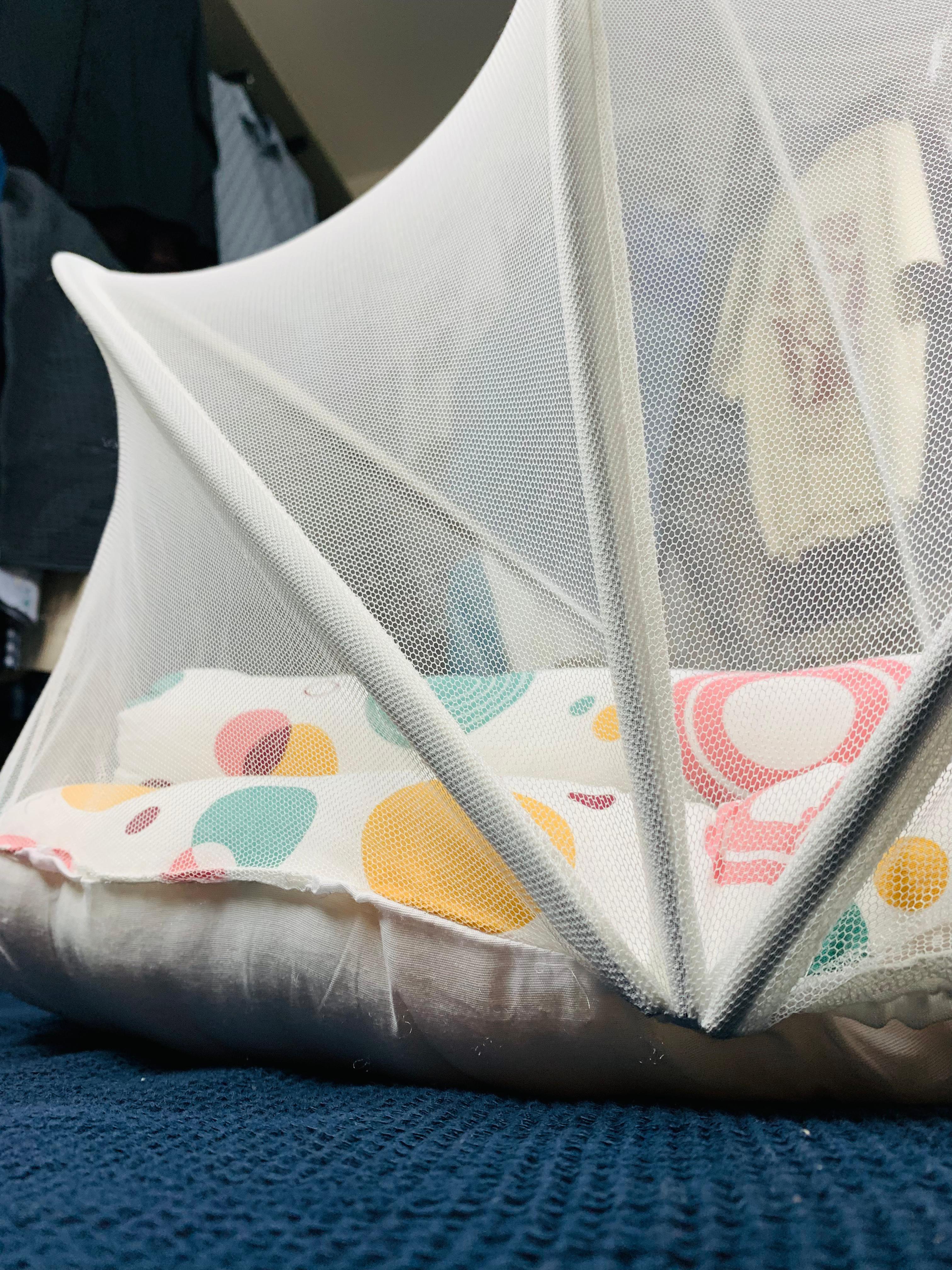 New Born Baby's Premium Quality Bedding Set With Protective Mosquito Net And Pillow