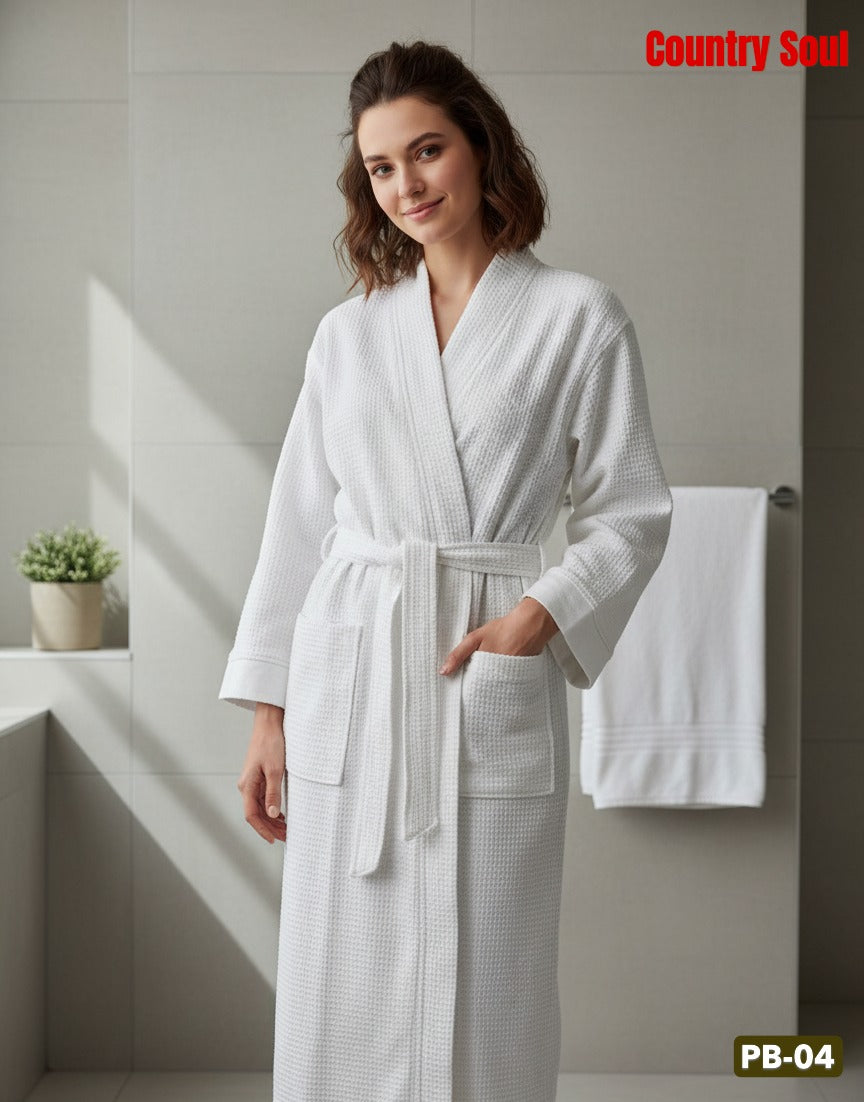 Country Soul Waffle Cotton Bathrobe – Lightweight PB-04