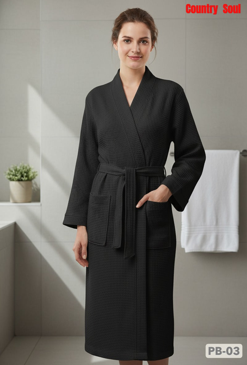 Country Soul Waffle Cotton Bathrobe – Lightweight PB-03