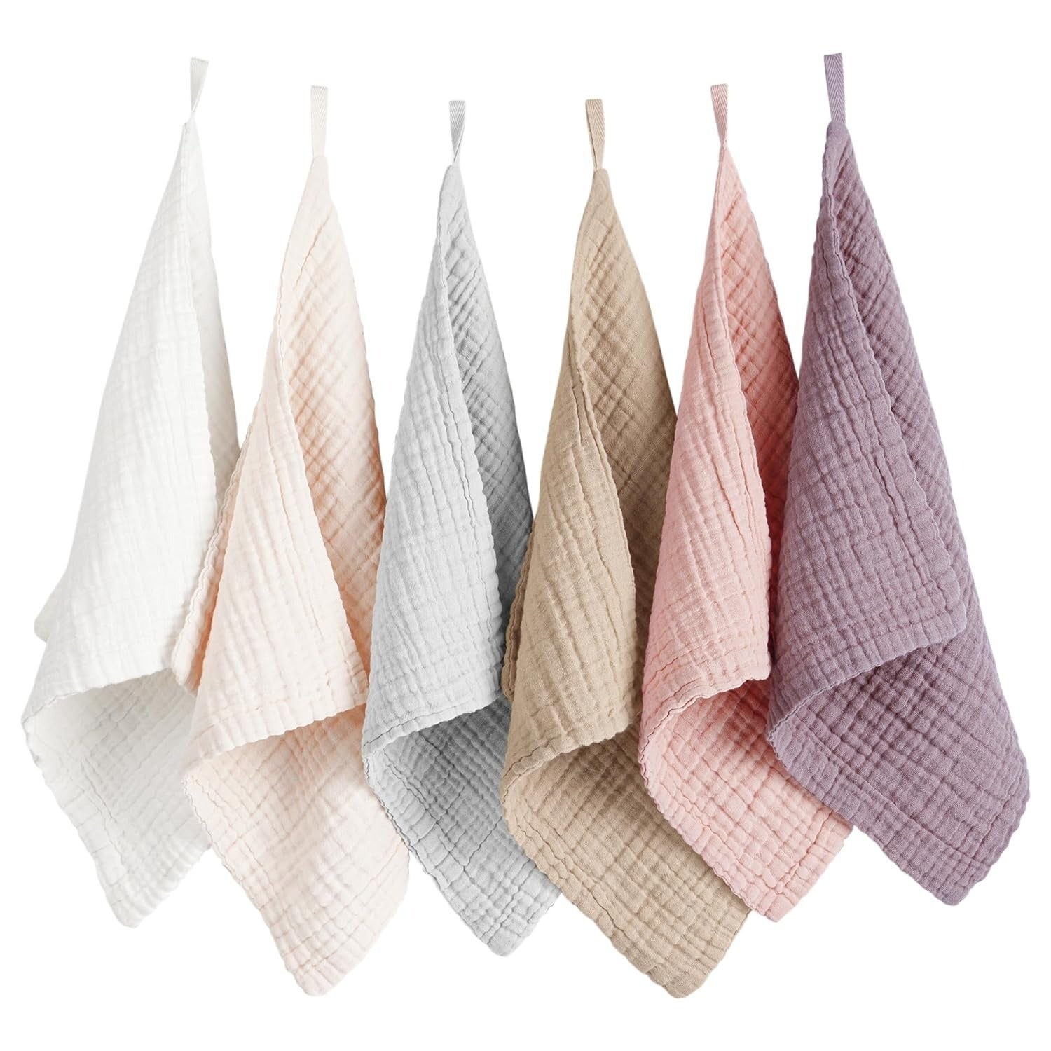 5 PCs Muslin Cotton Baby Napkin/Washcloths (12x12 Inch)