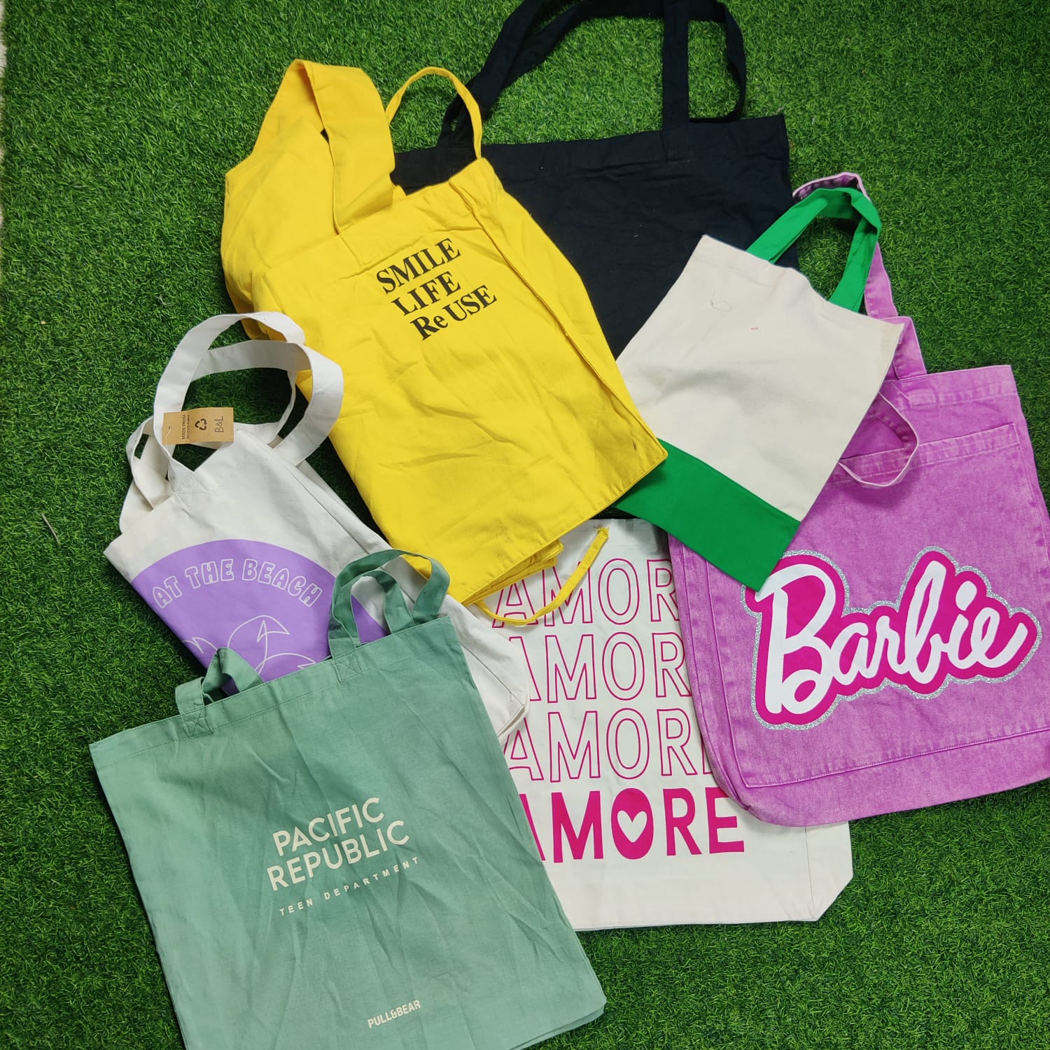 10 Pcs Multicolor Cotton Tote Bags