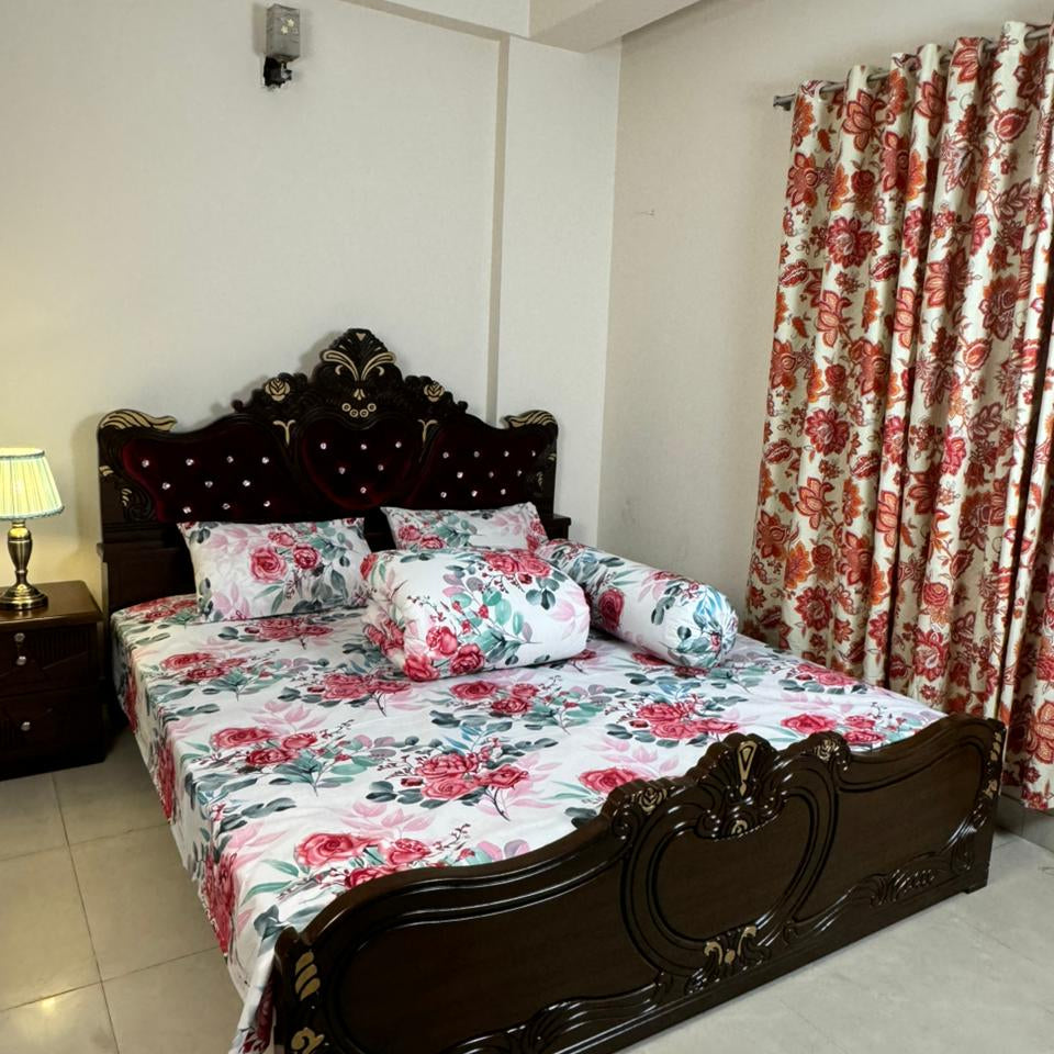 King Size Bed Sheet with Two Pillow Cover-BS-1