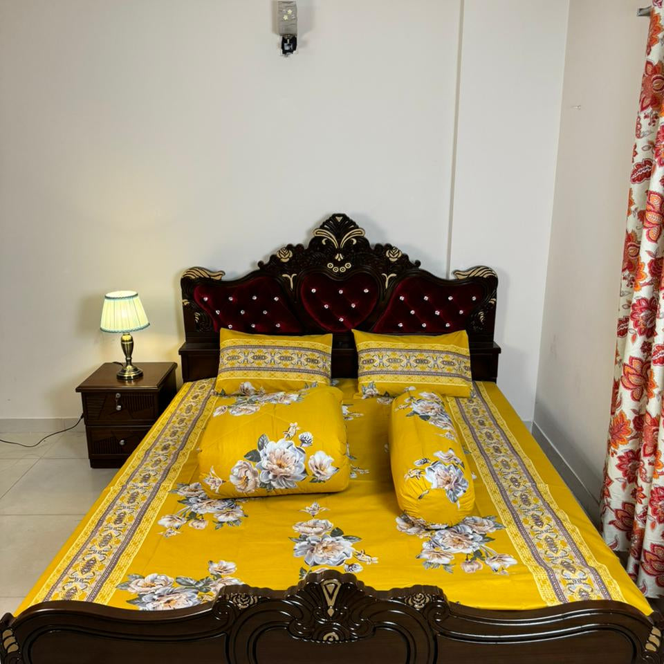 King Size Bed Sheet with Two Pillow Cover-BS-9