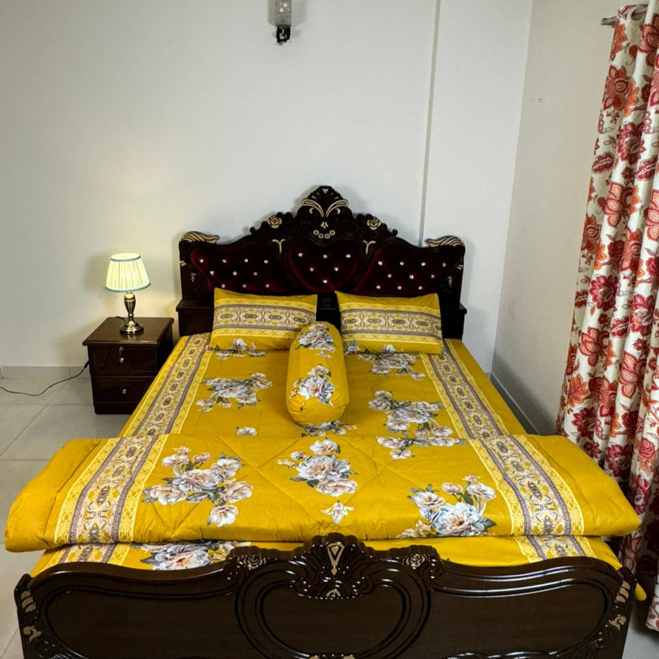 King Size Bed Sheet with Two Pillow Cover-BS-9