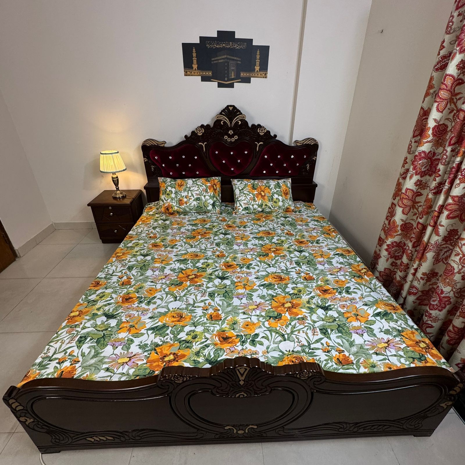 King Size Bed Sheet with Two Pillow Cover-BS-36