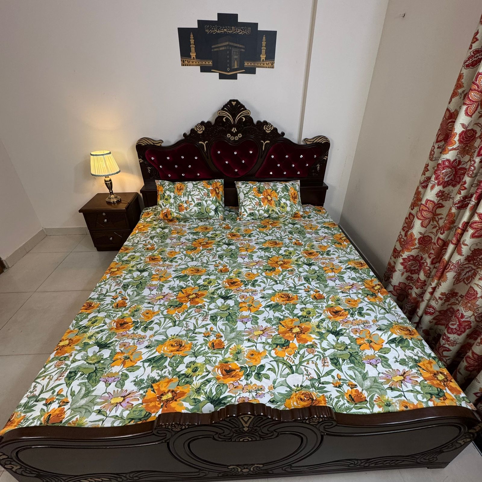 King Size Bed Sheet with Two Pillow Cover-BS-36