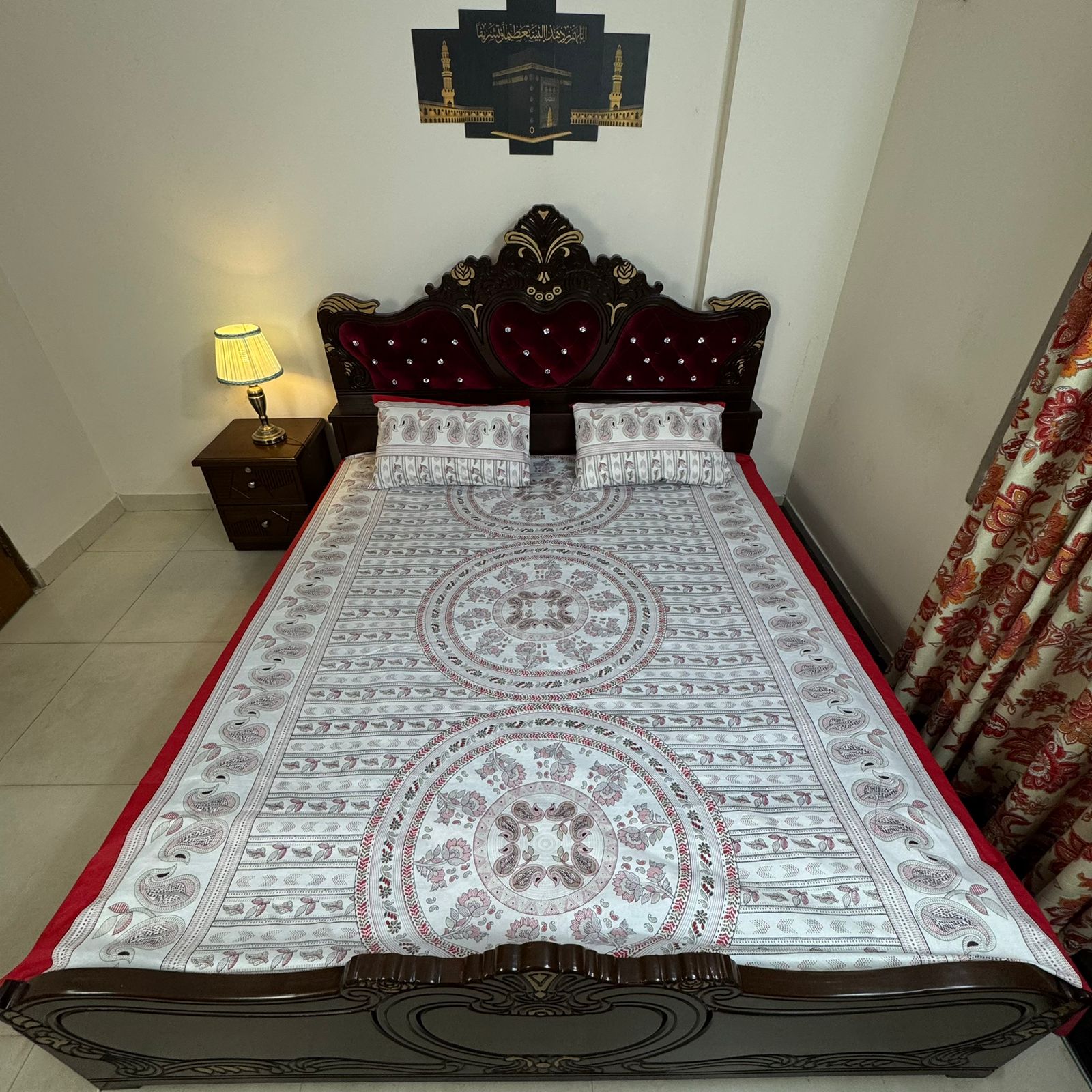 King Size Bed Sheet with Two Pillow Cover-BS-34