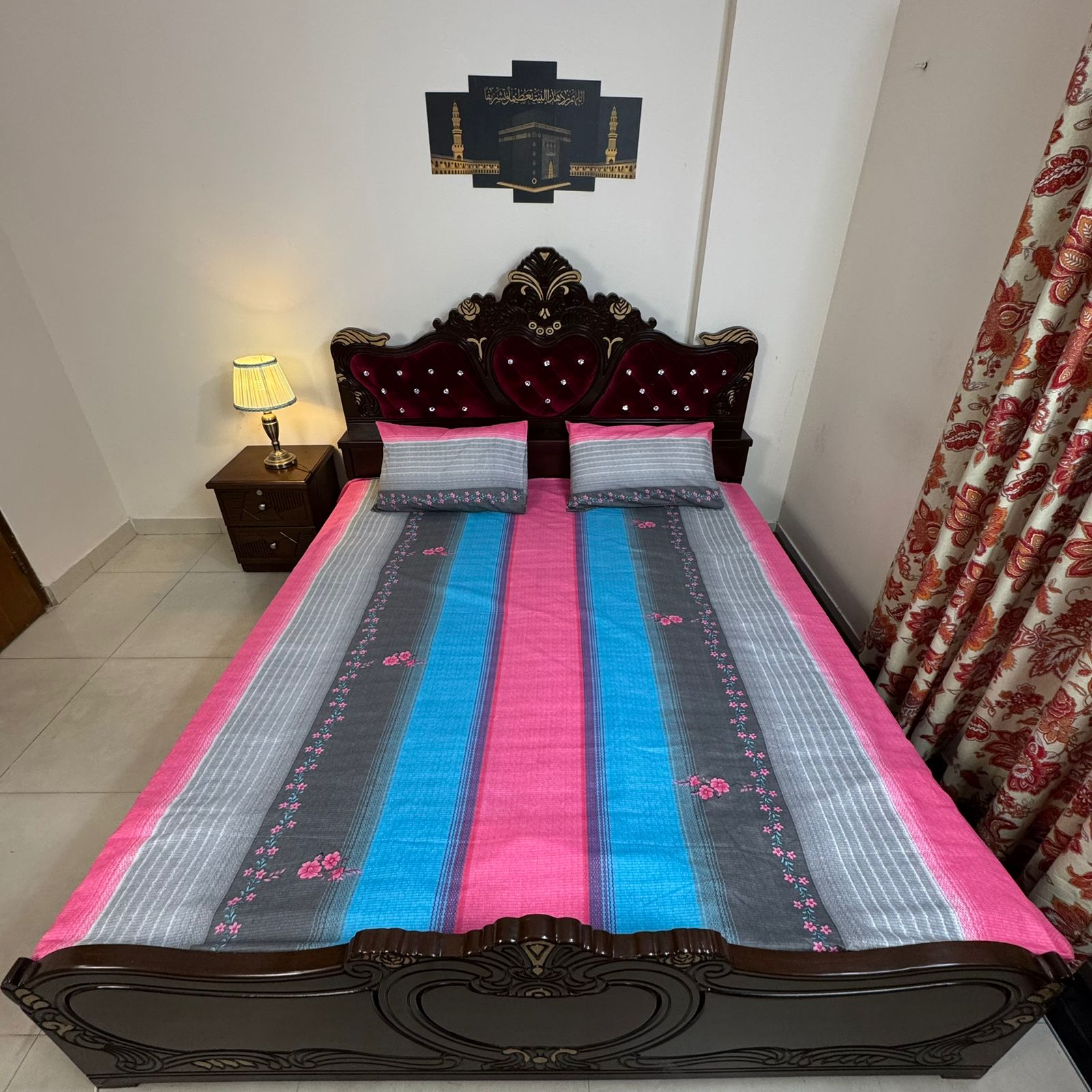 King Size Bed Sheet with Two Pillow Cover-BS-30