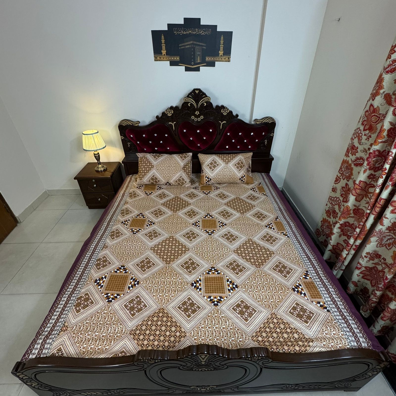 King Size Bed Sheet with Two Pillow Cover-BS-27