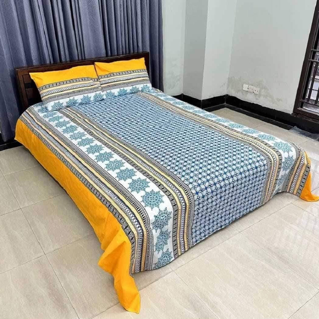 King Size Bed Sheet with Two Pillow Cover-BS-17