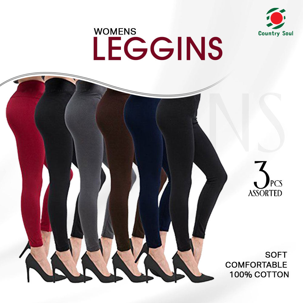 3pcs/Pack Women's High-Waisted Soft And Comfortable Leggings With