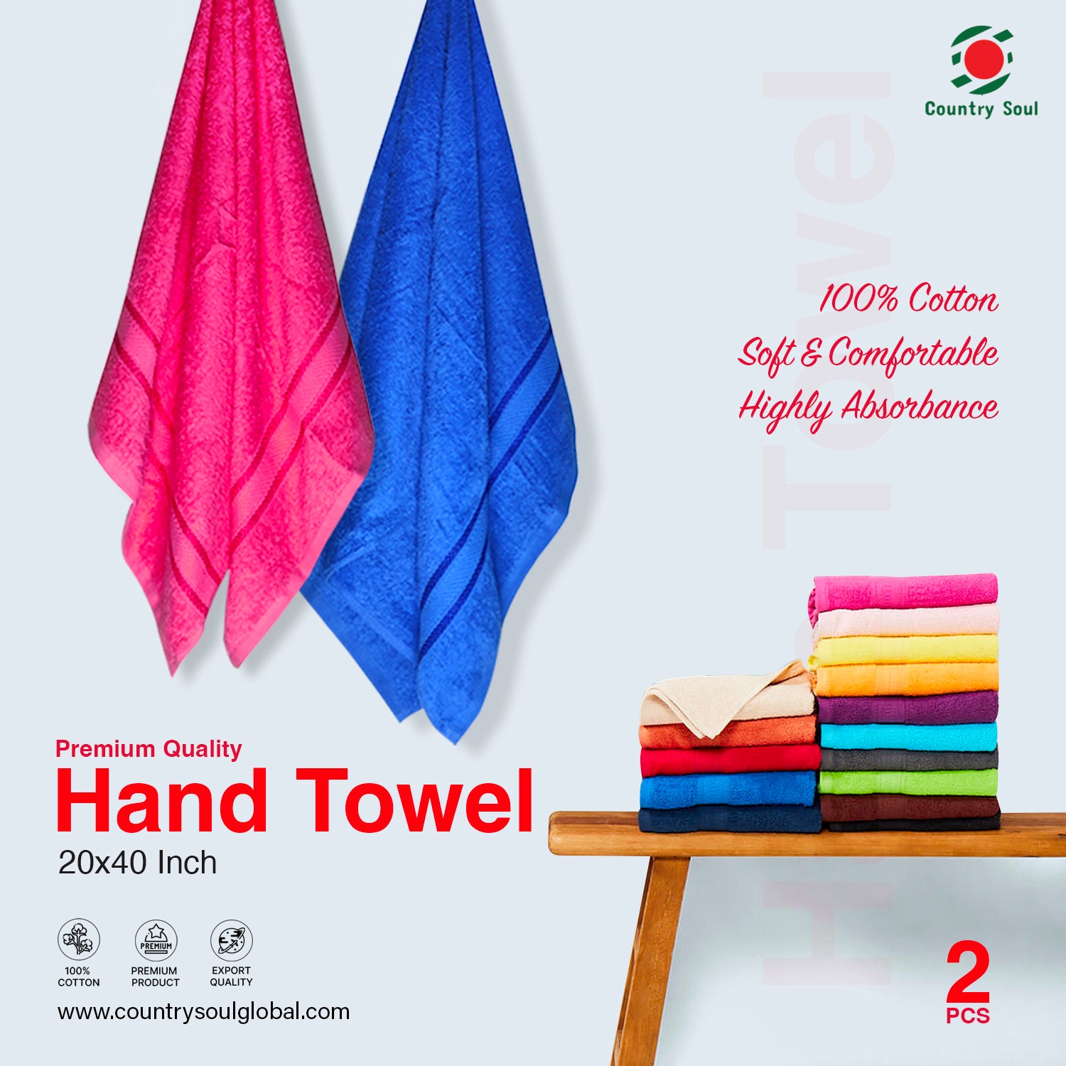 2 Pc Hand Towel/Guest Towel