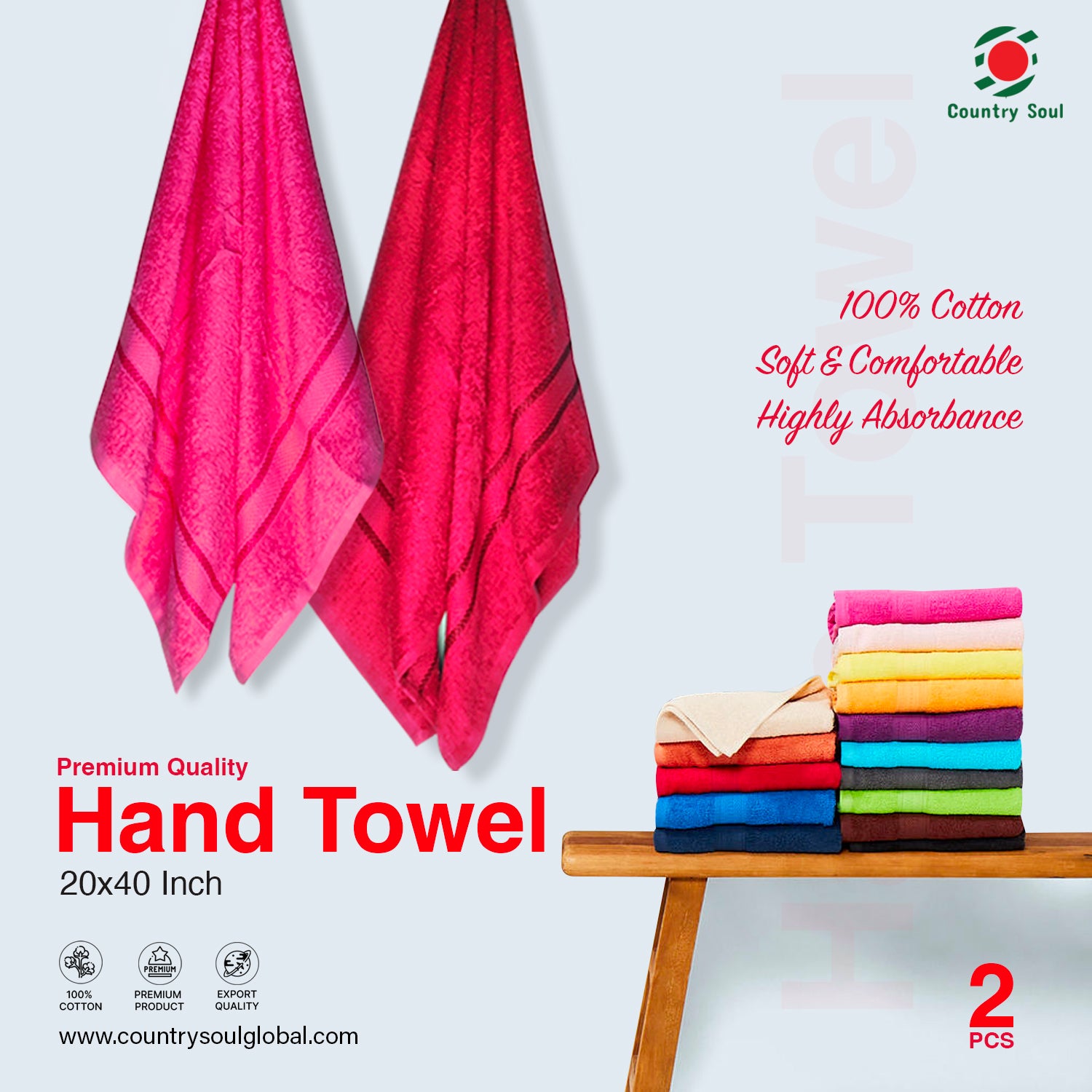 2 Pc Hand Towel/Guest Towel