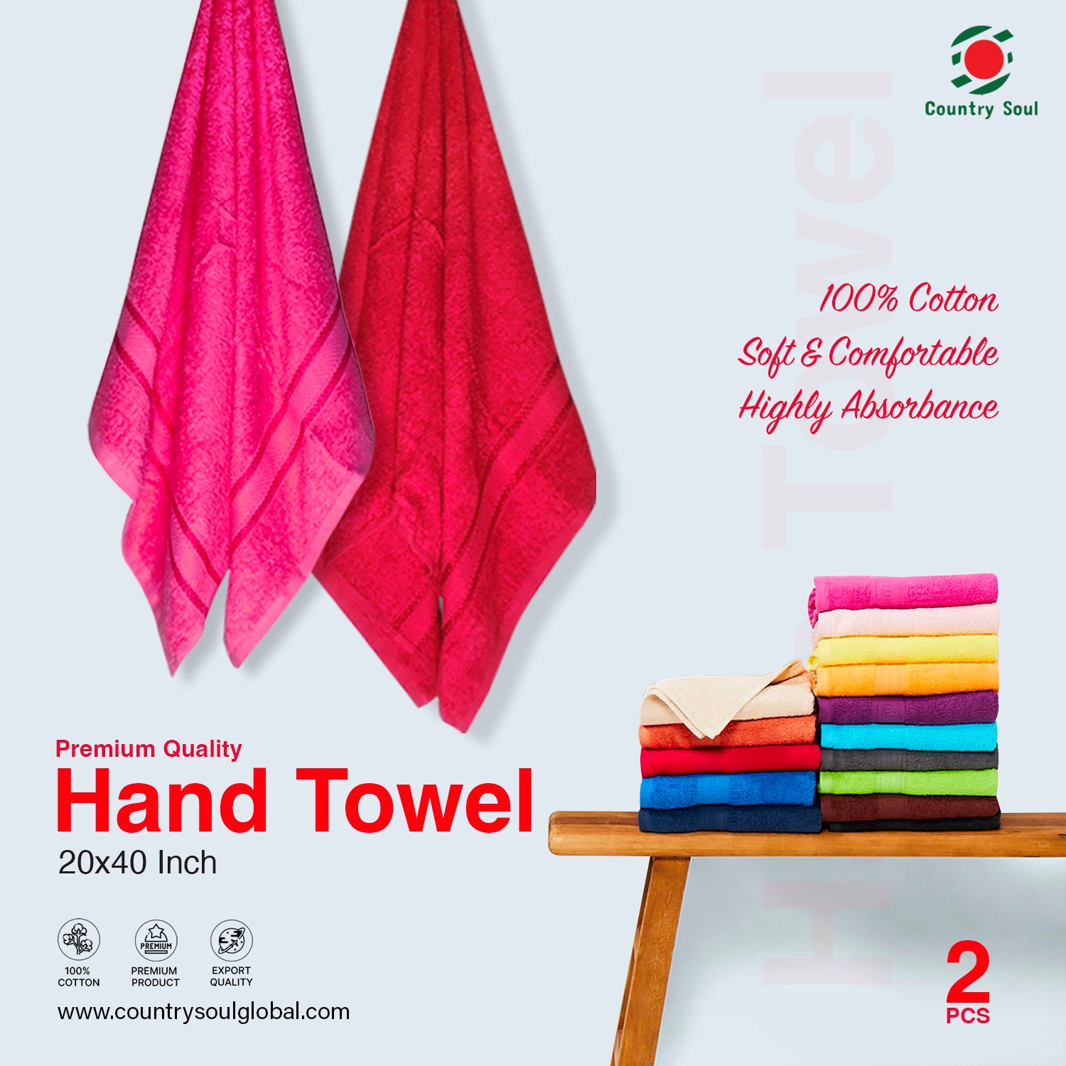 2 Pc Hand Towel/Guest Towel