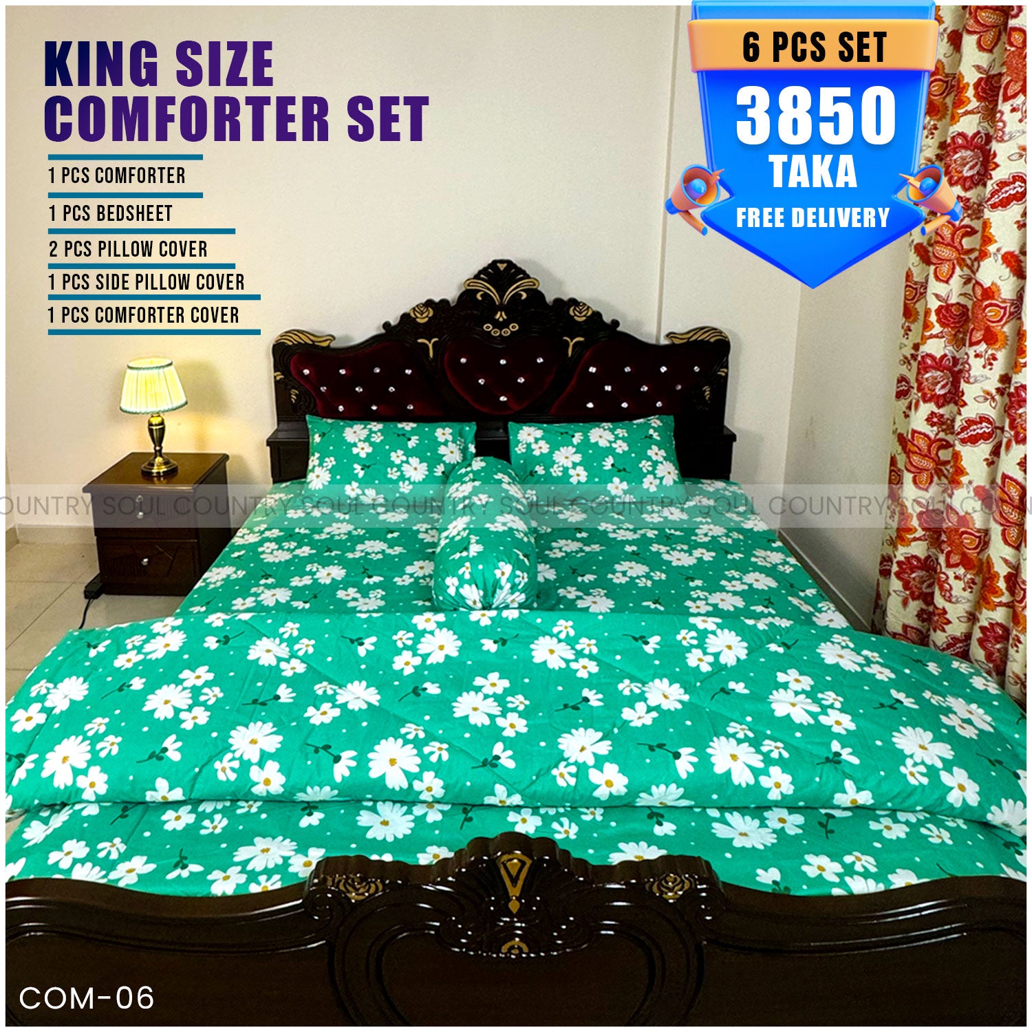 KING SIZE COMFORTER SET (6 PCS SET)