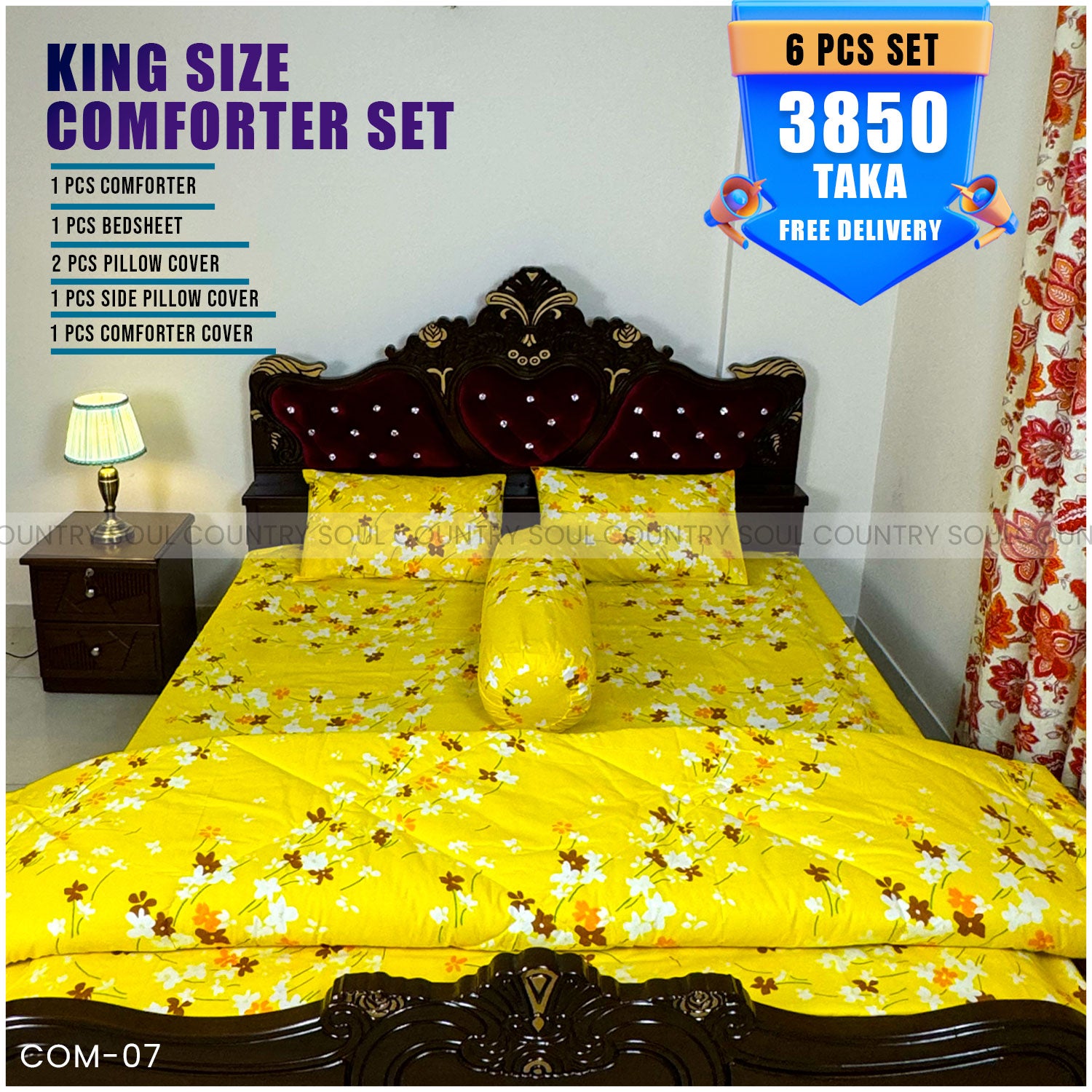 KING SIZE COMFORTER SET  (6 PCS SET)